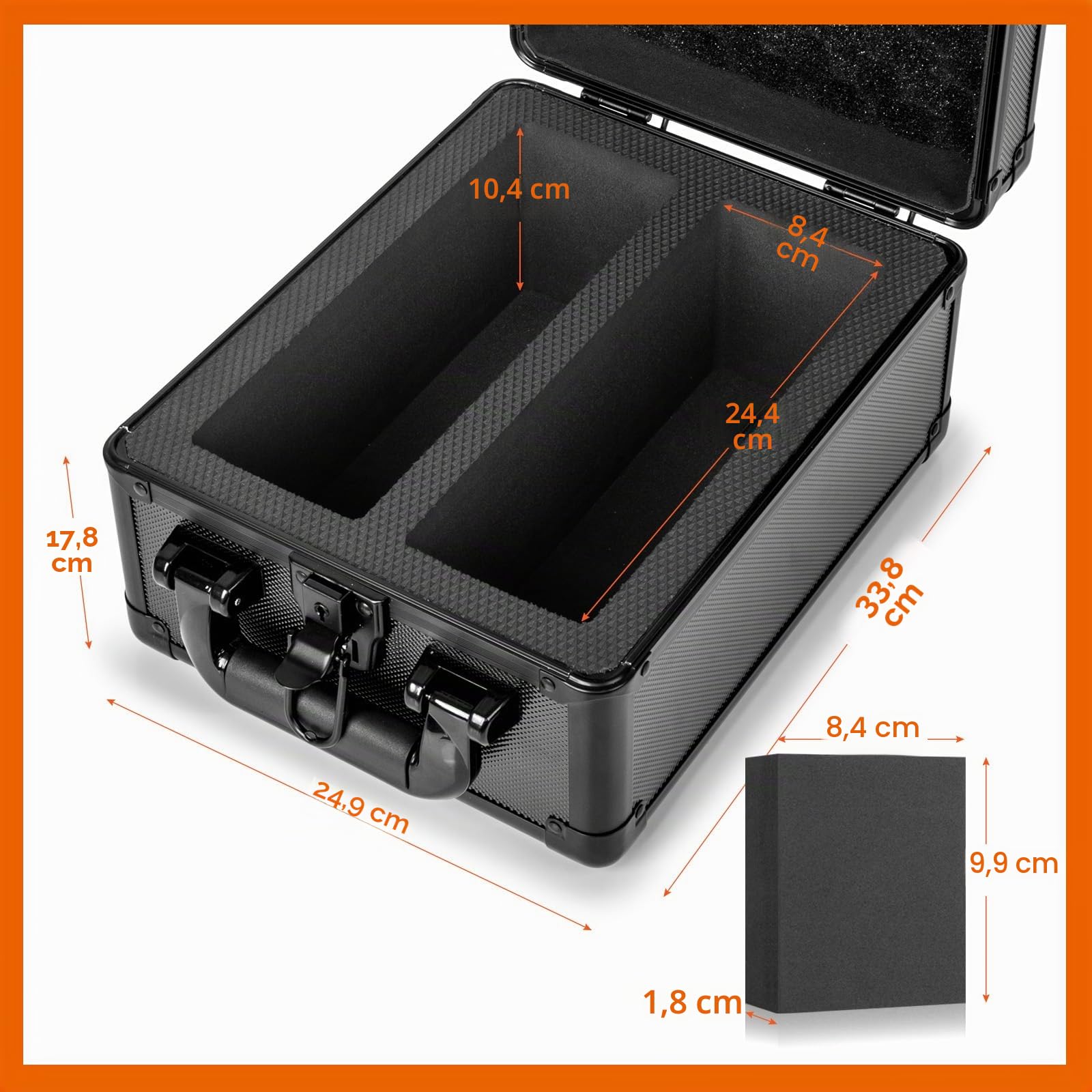 Boîte de Rangement pour Cartes Graduées, Support pour Slabs PSA, Boîte Rigide pour Stockage de Cartes de Collection pour Cartes Sportives, Top Loaders, One Touch - 2 Rangs