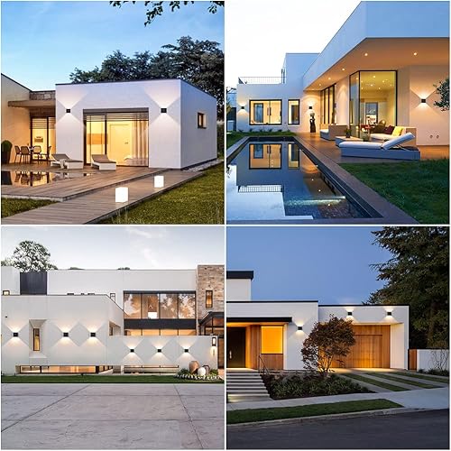 Miniatura 7 de Luces de pared para exteriores del anochecer al amanecer, 4.7 pulgadas, 20 W, 3000 K, LED, de aluminio, impermeable, sensor exterior, montaje en