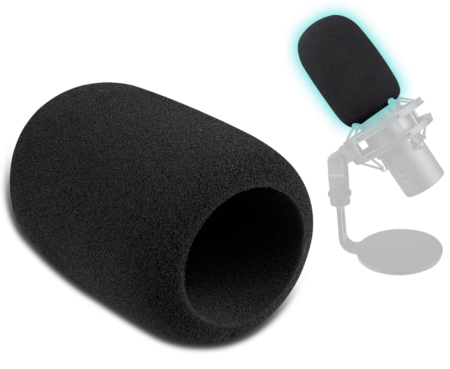 SOULWIT Microphones Pop Filter for HyperX QuadCast 2 - USB (Does Not Fit QuadCast 2S), Protective Mic Cover Windscreen Foam - Black