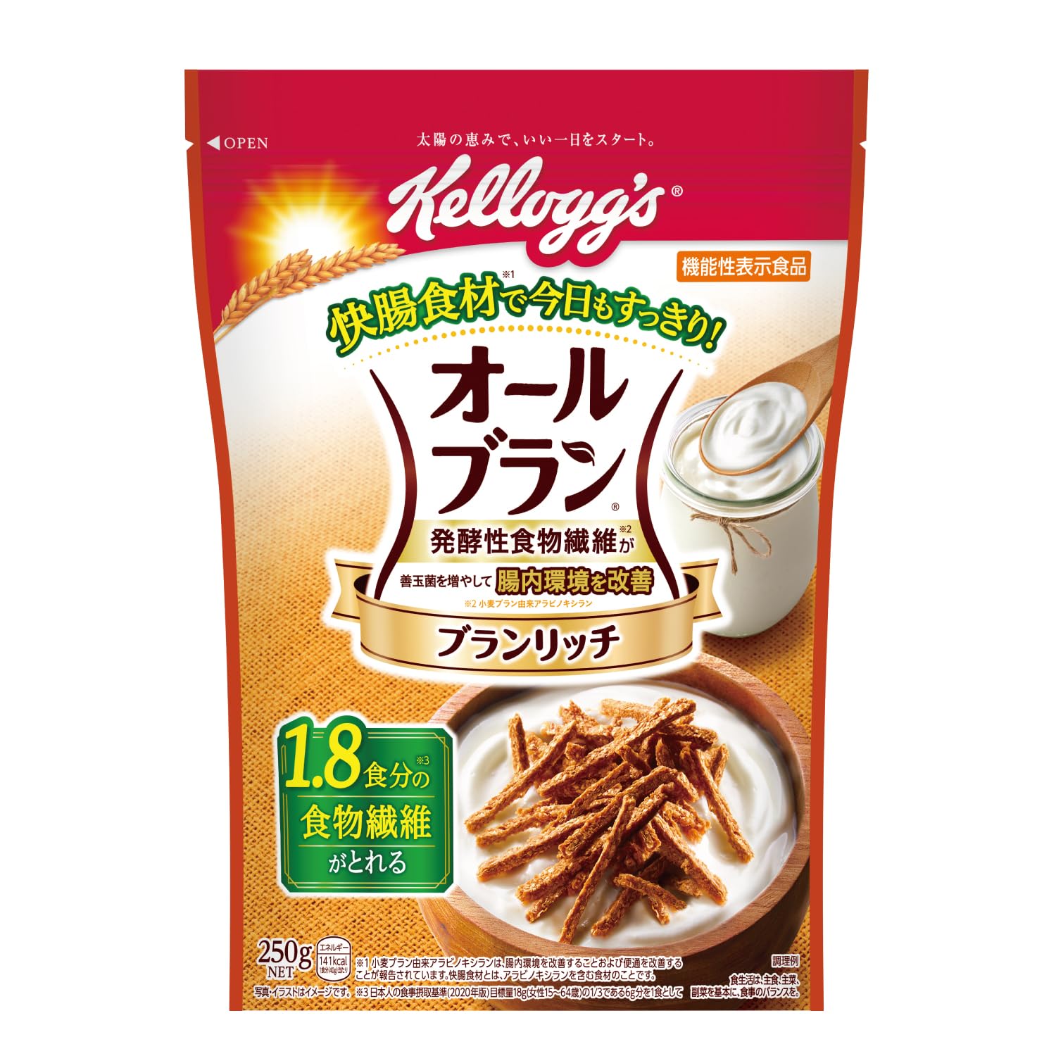 ケロッグ オールブラン ブランリッチ 250g ×6袋 小麦ふすま シリアル 腸…