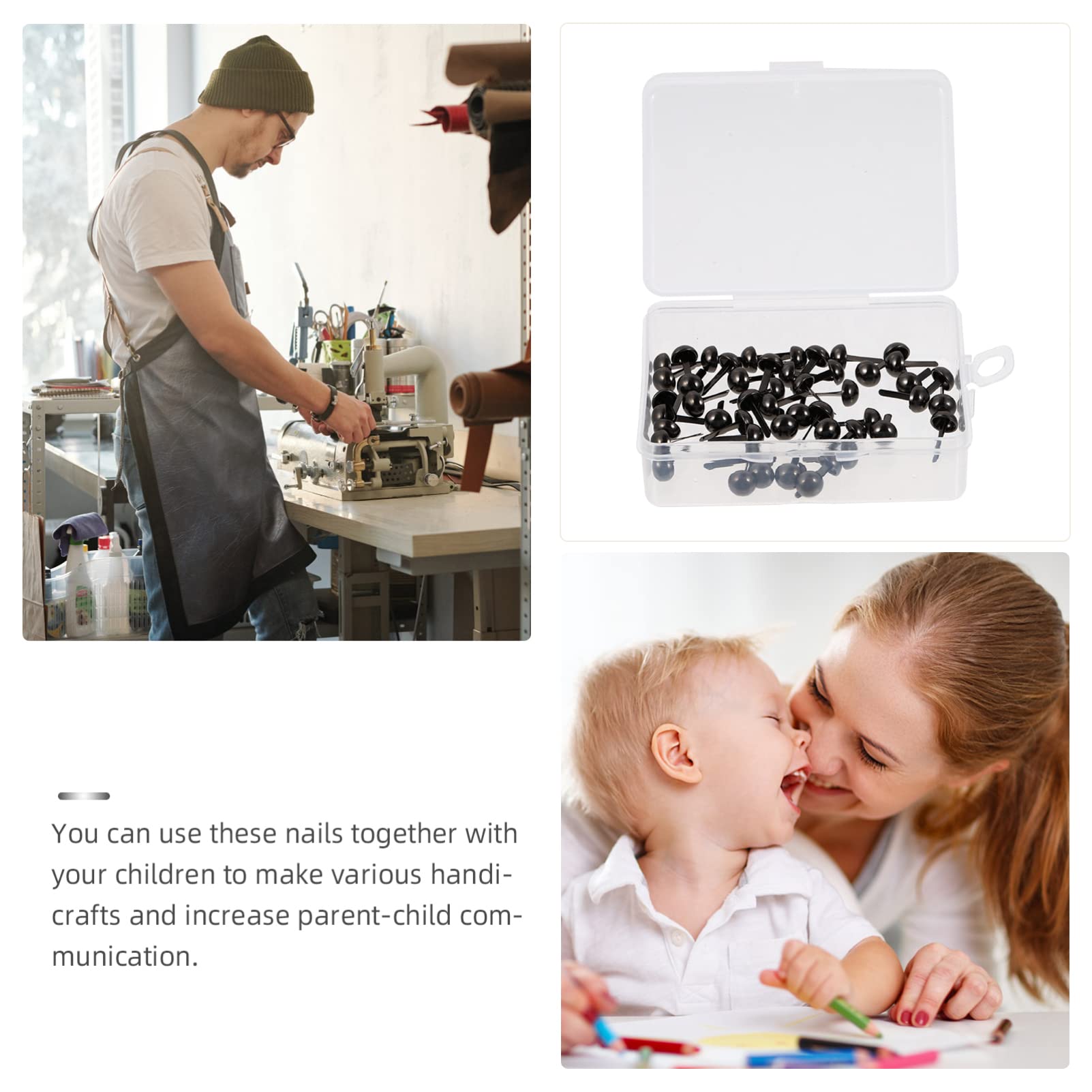 OSALADI 50Pcs Two Legged Brads for DIY Crafts Handmade Accessories Suitable for Shoulder Bags Suitcases and More Easy to Use for Creative Projects