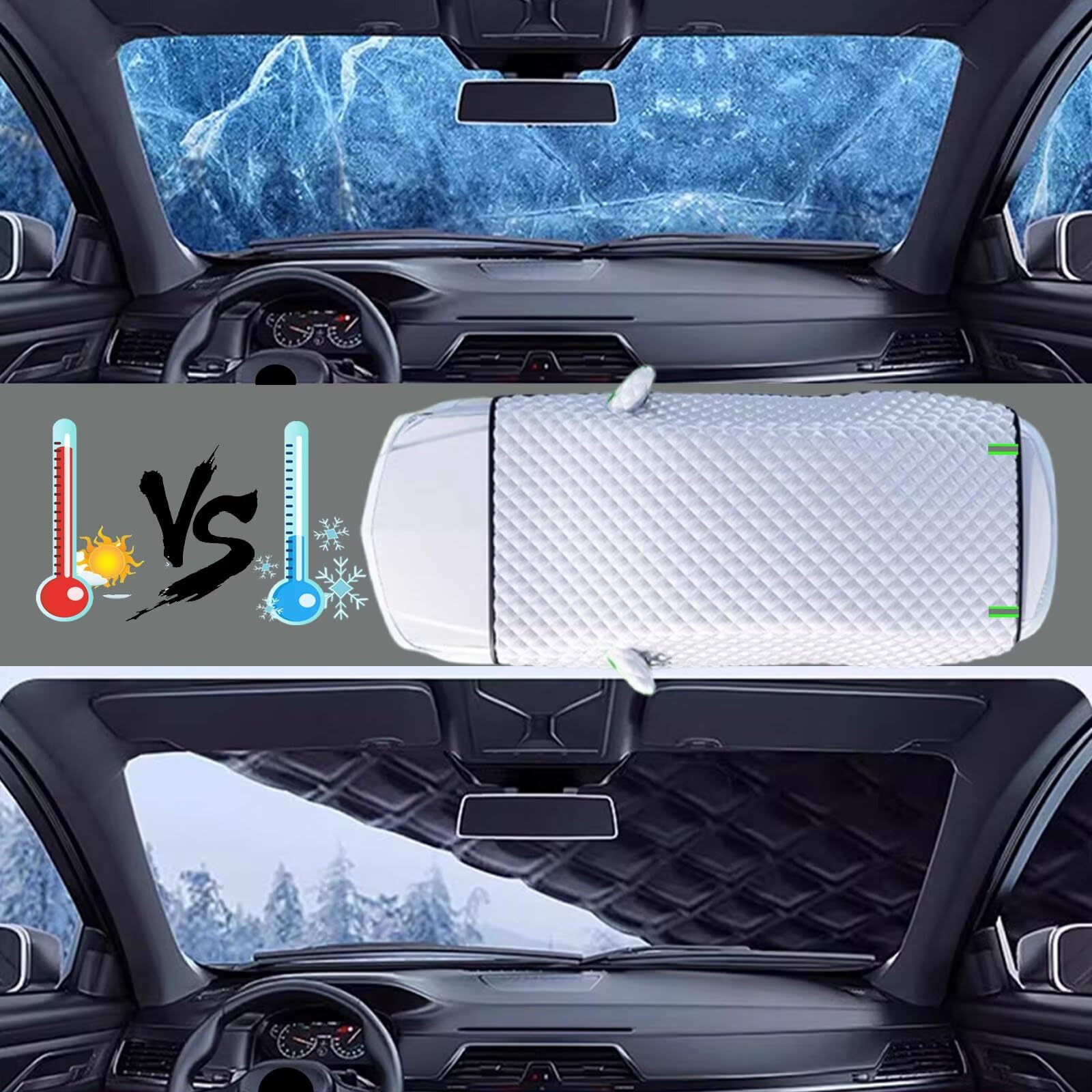 halbgarage hagelschutzplane Auto kompatibel mit Ford Kuga 2 2012-2019 ，Schnee, Staub, EIS, Frost,Hagel undEs bietet Schutz vor Sonne