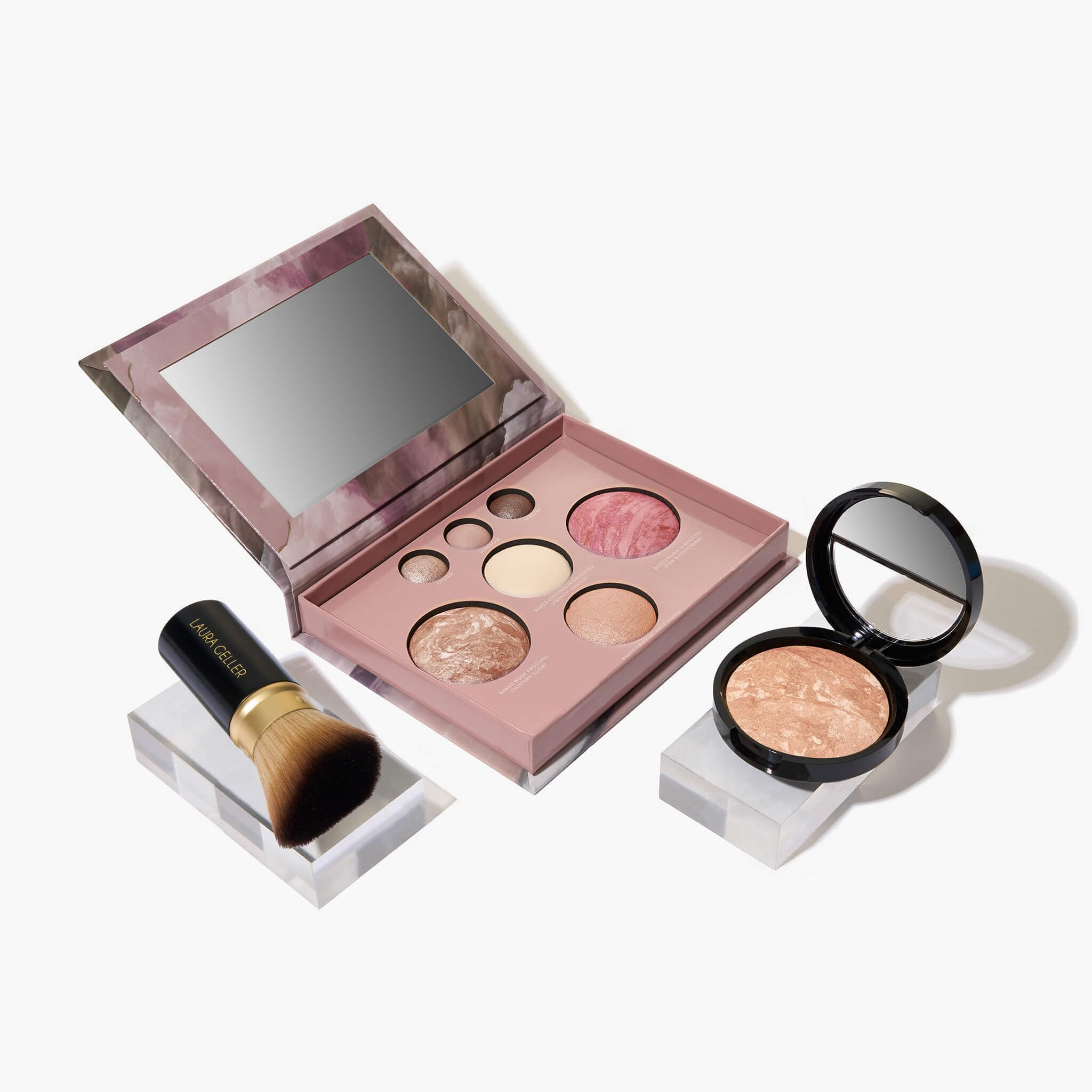 Baked Starter Kit: Baked Balance-n-Brighten Powder Foundation, Light and Best of the Best Palette and Retractable Kabuki Brush