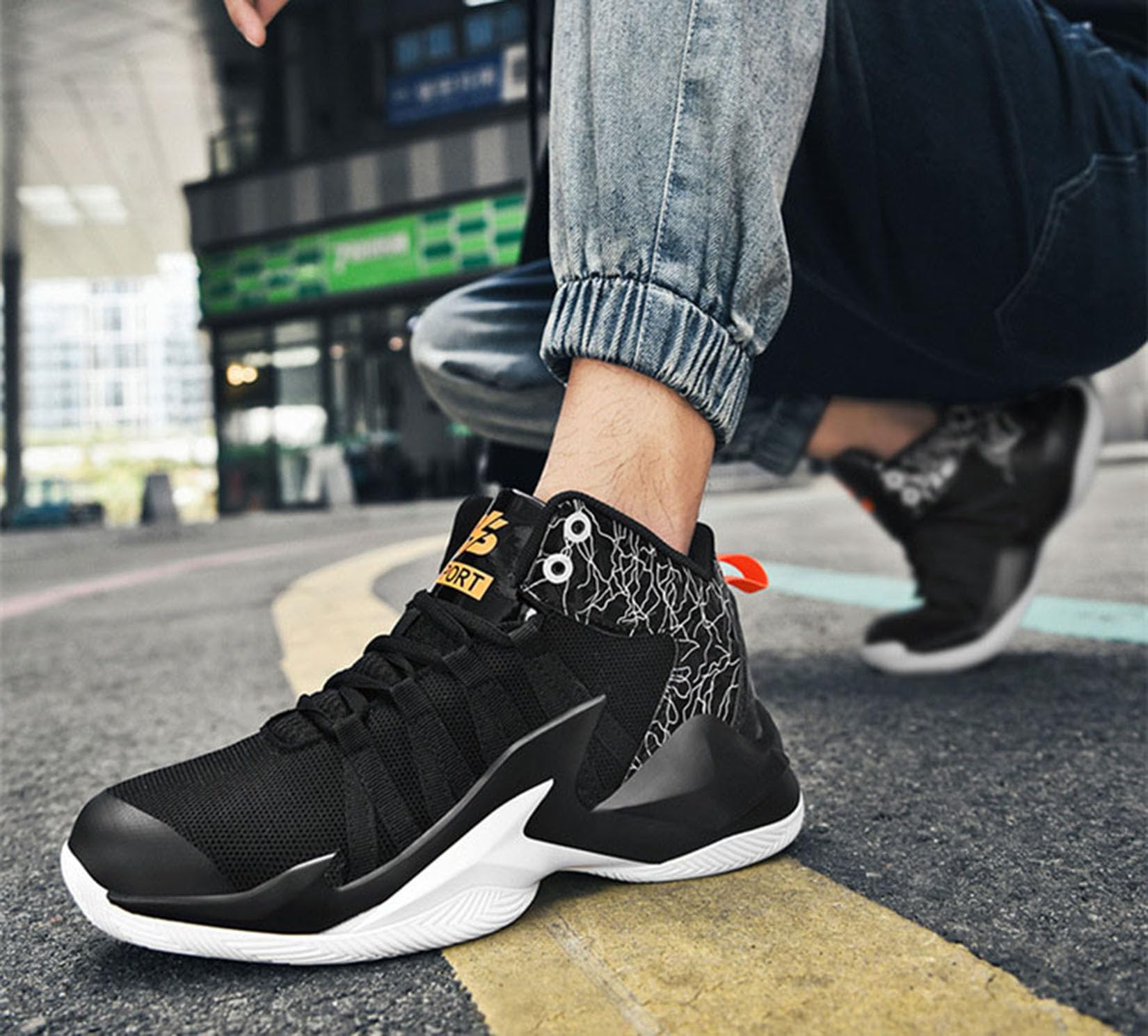 Męskie Buty Do Koszykówki Chłopców Outdoor Buty Sportowe Indoor Buty Sportowe Buty Do Biegania Wygodne(43 EU, Z02)
