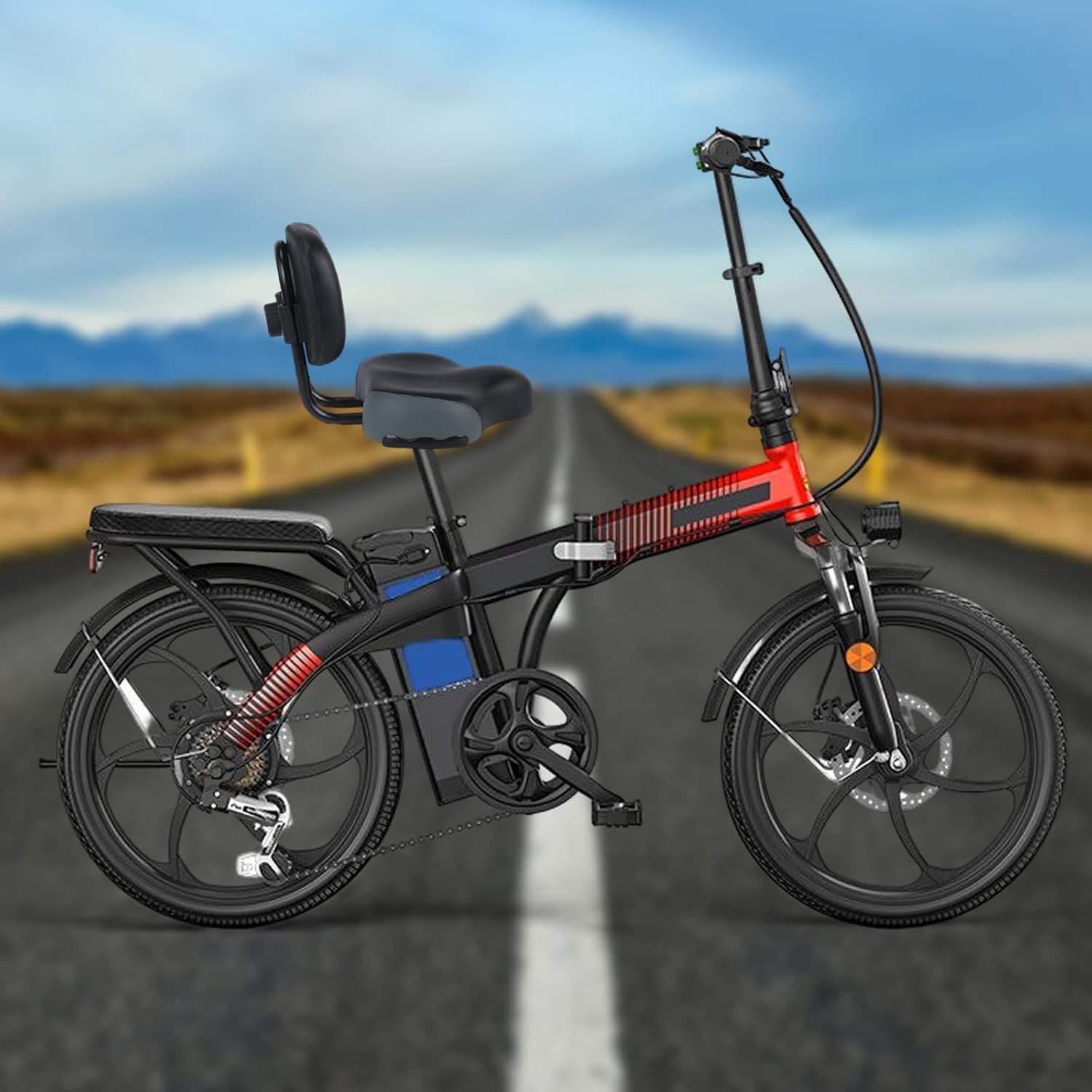 Oversized Bike Seat, Extra Wide Bicycle Tricycle Saddle Seat with Backrest Replacement Soft Back Rest PU Cushion Fit for Exercise Electric Mountain Cruiser Bikes