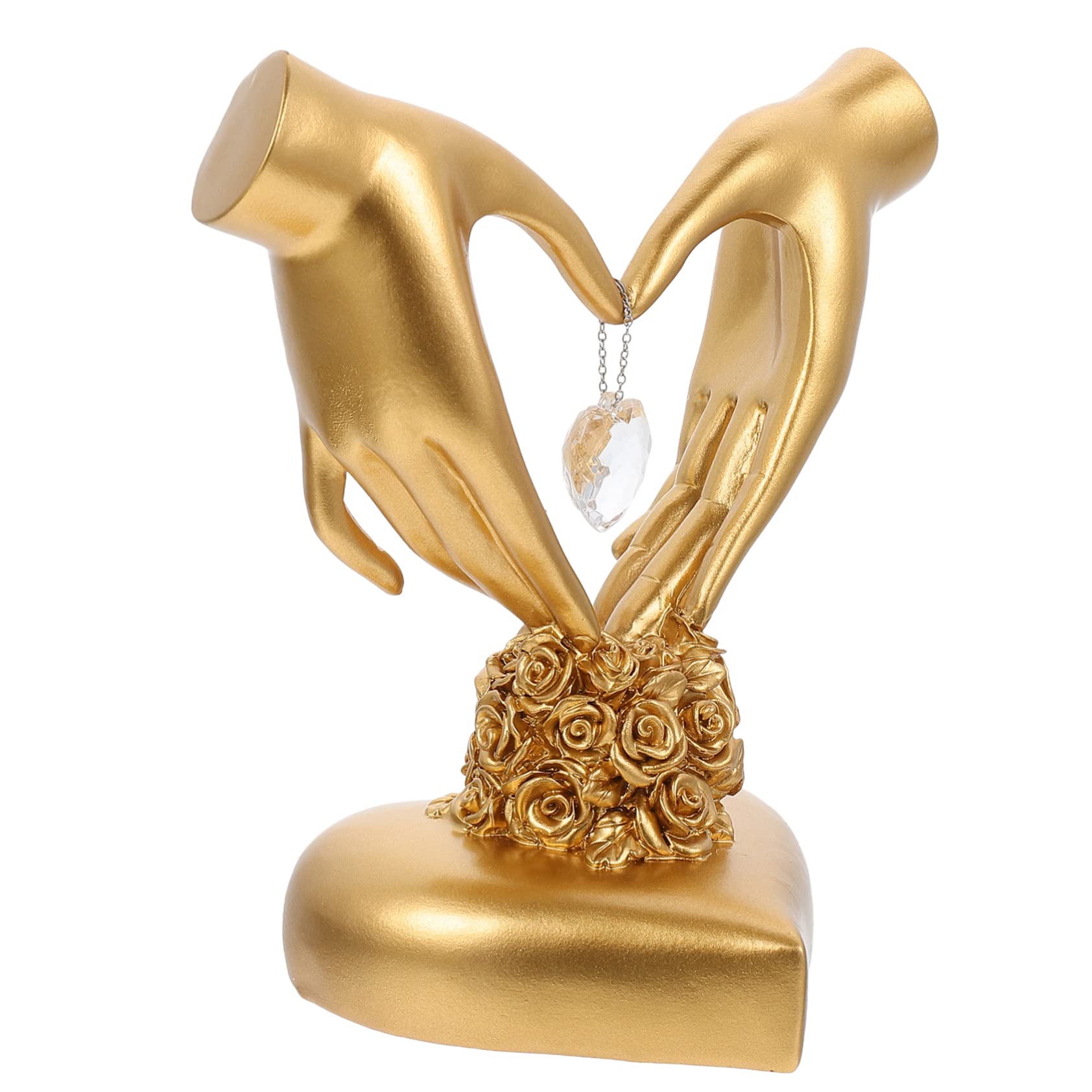 Heart Ornaments Wedding Decorations Romantic Heart Statue Resin Figurine Tabletop Ornament Valentine Craft for Couple Home Display