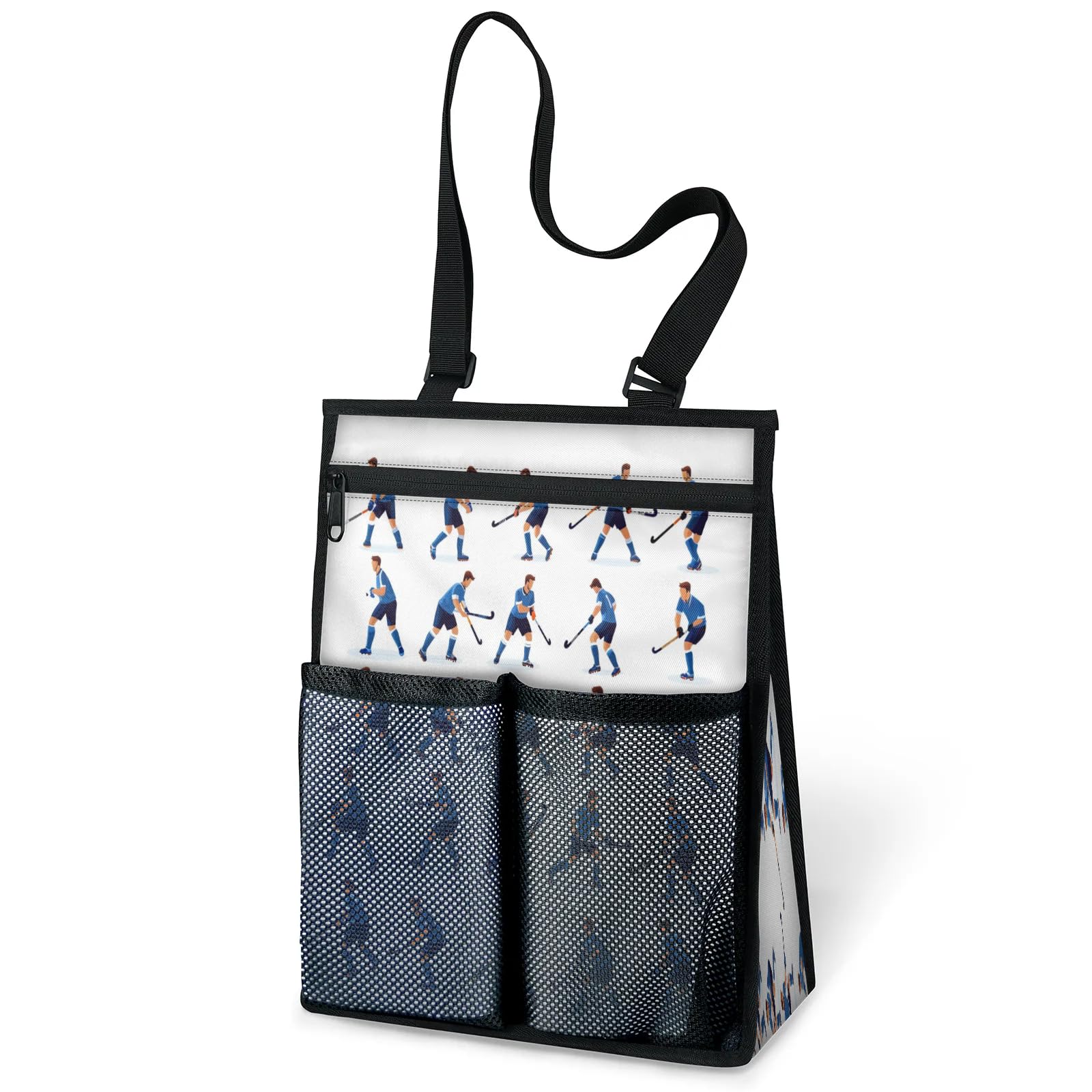 Ourtheme Hockey Athlete Portable Shower Bag for Travel Gym Camp Beach Tote Shower Caddy Bags Hanging Toiletry Organizer