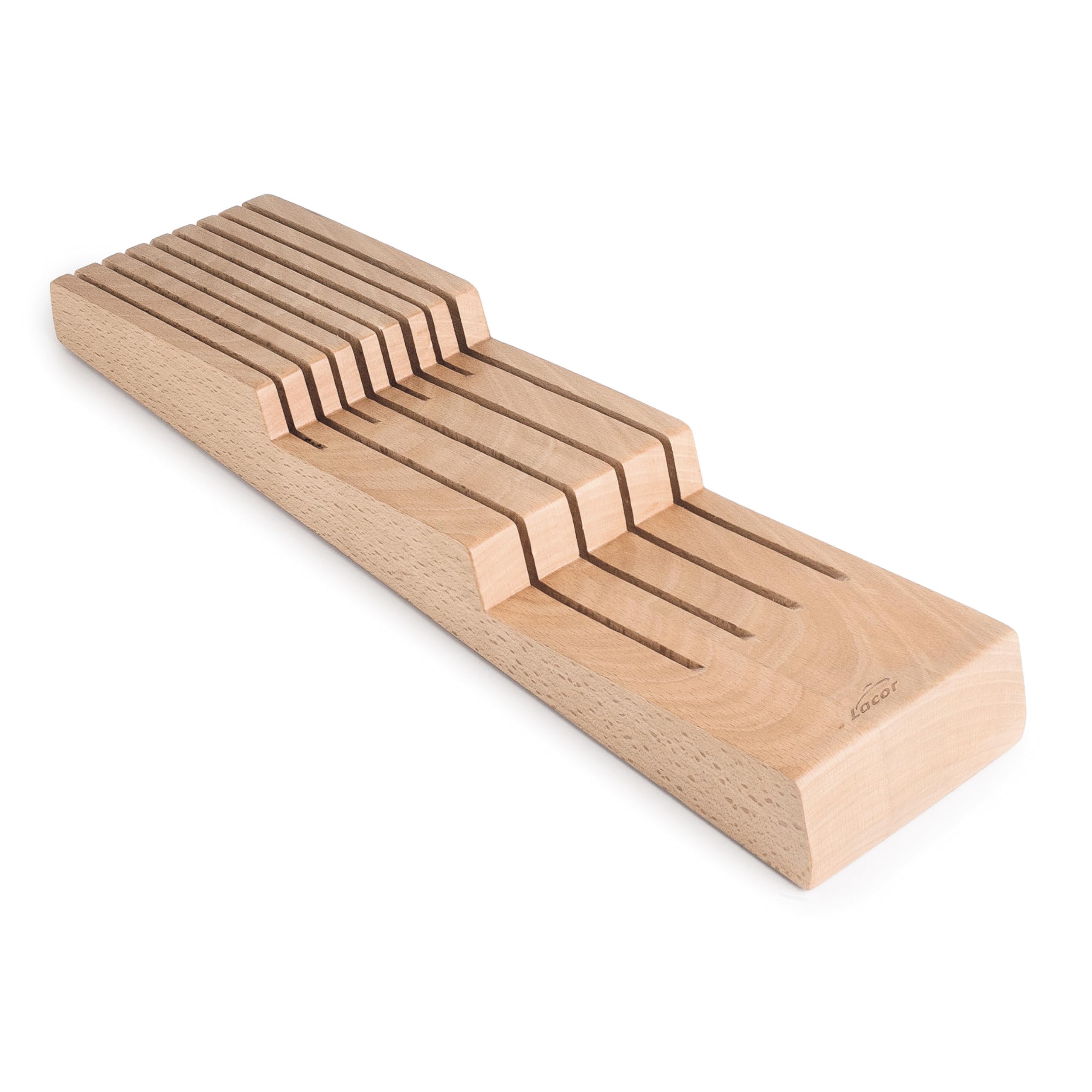 Lacor 39049 - Organizador Cocina Compact para Cuchillos, Organizador | En madera natural, para un uso práctico y profesional en cocina; base antideslizante, práctico y fácil de guardar