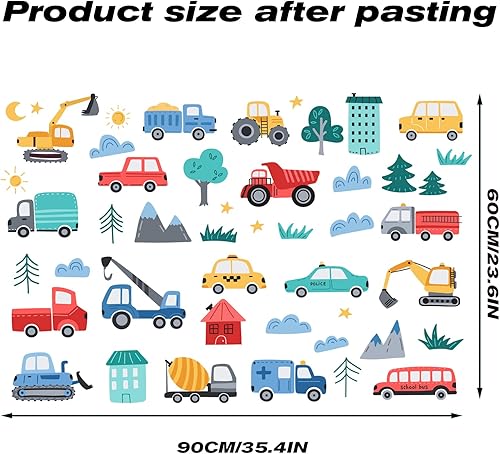 Miniatura 3 de Calcomanías de pared para carretera de auto de ciudad y carretera calcomanías de pared para sala de juegos guardería habitación de niños dormitorio