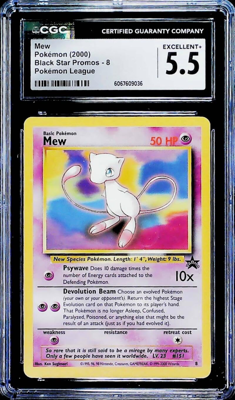 2000 Mew League Black Star Promo CGC 5.5 EX+ Card