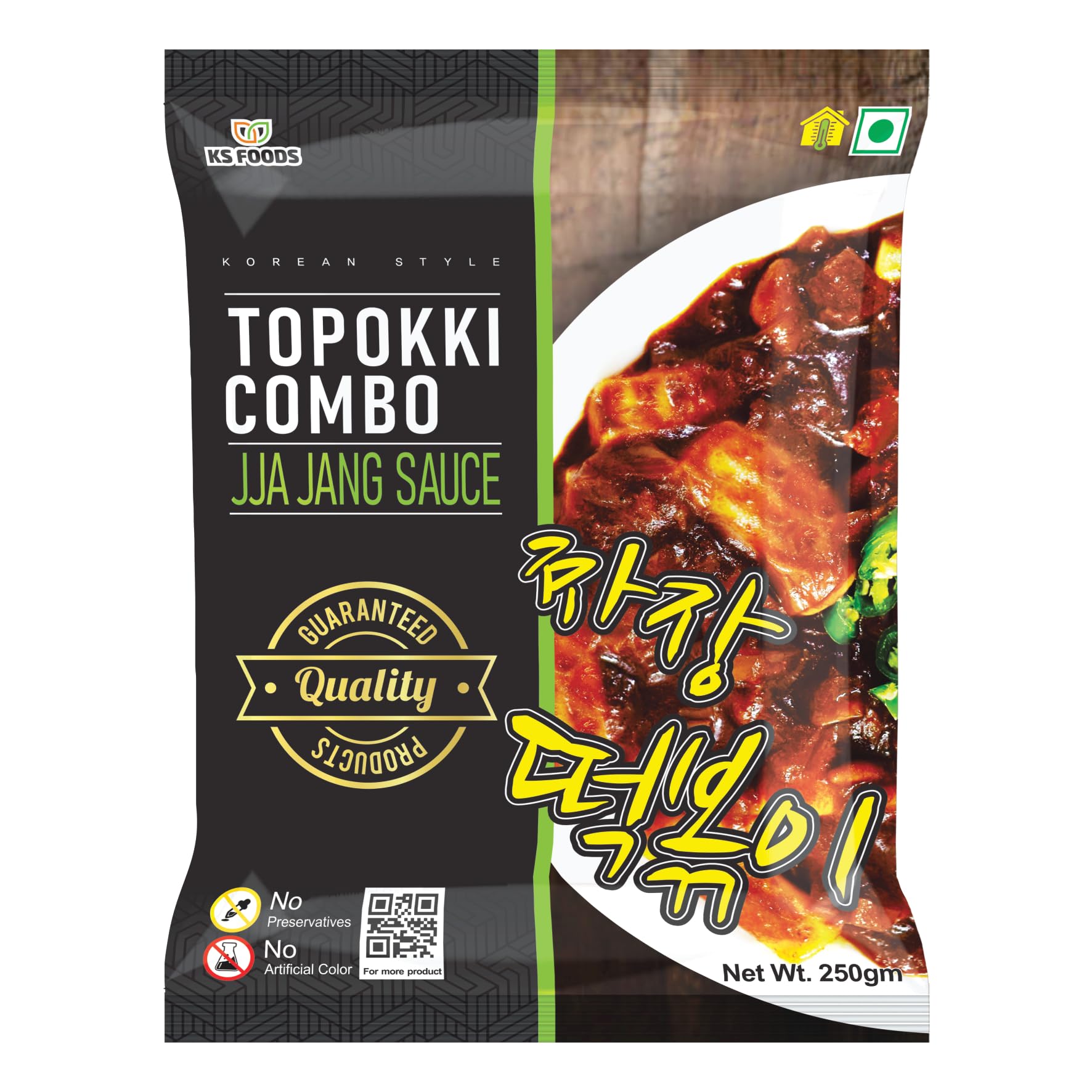 Jja Jang Topokki | 240g | Korean Rice Cakes | Black Bean Sauce | Ready-to-Eat | Soft & Chewy Texture | Vegan-Friendly | No Preservatives | Authentic Jjajang Tteokbokki | Instant Korean Meal