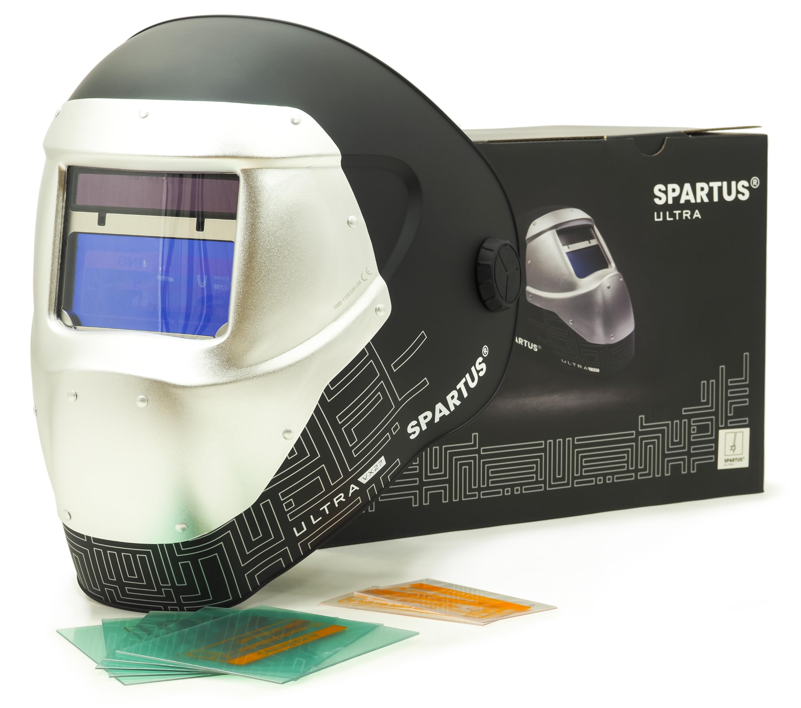 Casque de soudage automatique pour machine à souder laser SPARTUS Ultra VX27, masque de soudage laser professionnel DIN 4-12, EN 207 protection laser classe 4, casque de soudeur et visière de soudure
