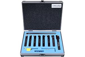 1/2" Carbide Turning Tools and Boring Bar Indexable Set (9 Pieces)