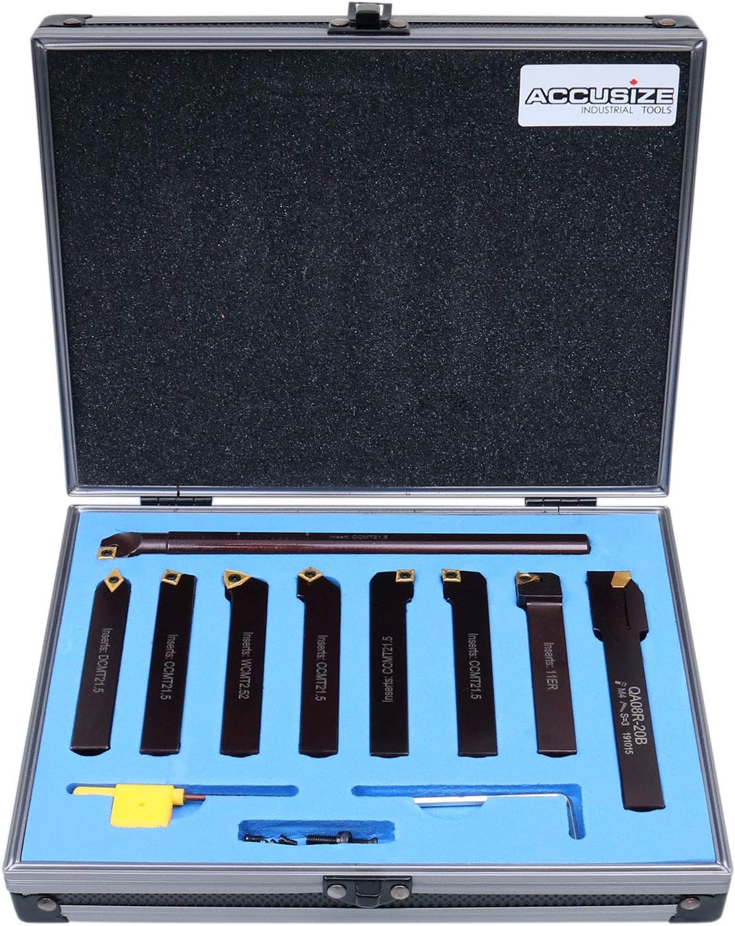 1/2" 9 Pieces/Set, Indexable Carbide Turning Tools and Boring Bar, 2988-0012