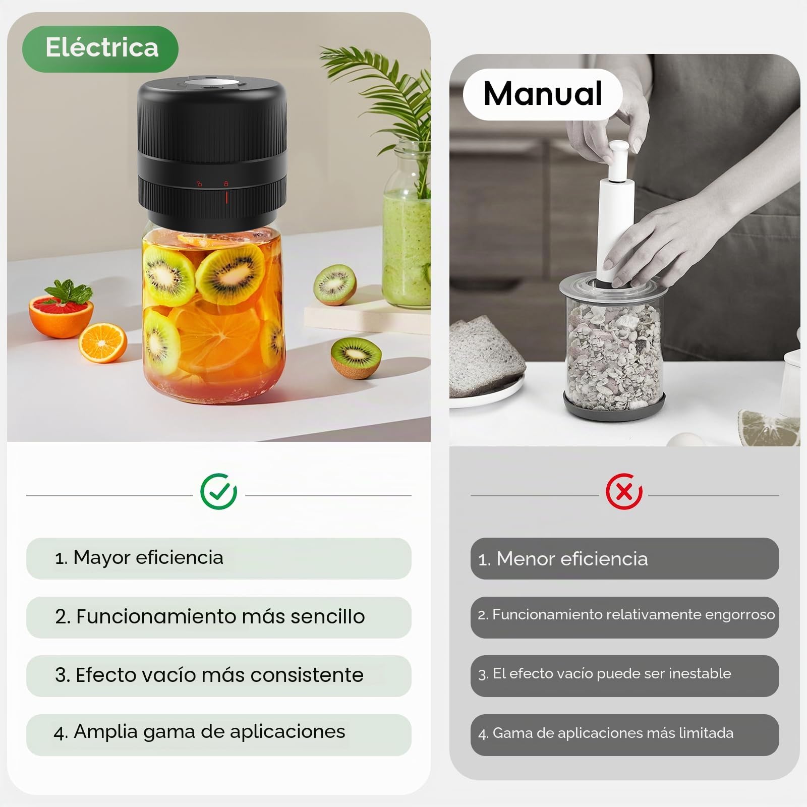 Envasadora al Vacio para Tarros Cristal, Sellador al Vacío Mason Jar, Mason Jar Vacuum Sealer, Kit de Sellado al Vacío para Tarros Mason para Conservación y Fermentación de Alimentos