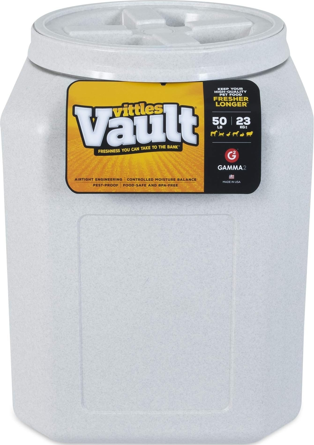 Gamma2 Vittles Vault - Contenitori sigillati per cibo per cani e gatti, adatti fino a 22,7 kg, realizzati negli Stati Uniti, 35,5 cm di lunghezza x 50,8 cm di altezza