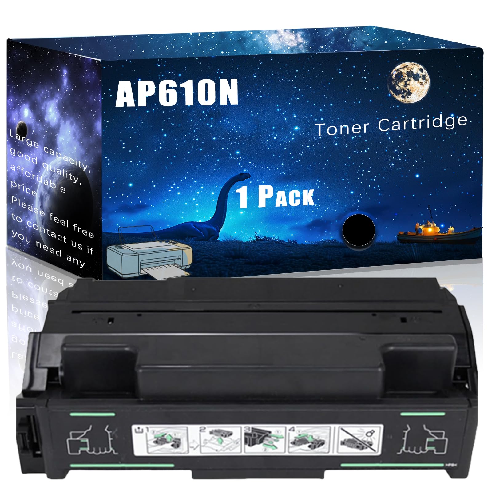 MUCQL AP610N Compatible Toner Cartridge Replacement for Ricoh High Yield Compatible AP600N AP610N AP2600 AP2610N Printers, Meet Printing Needs (1 Pack