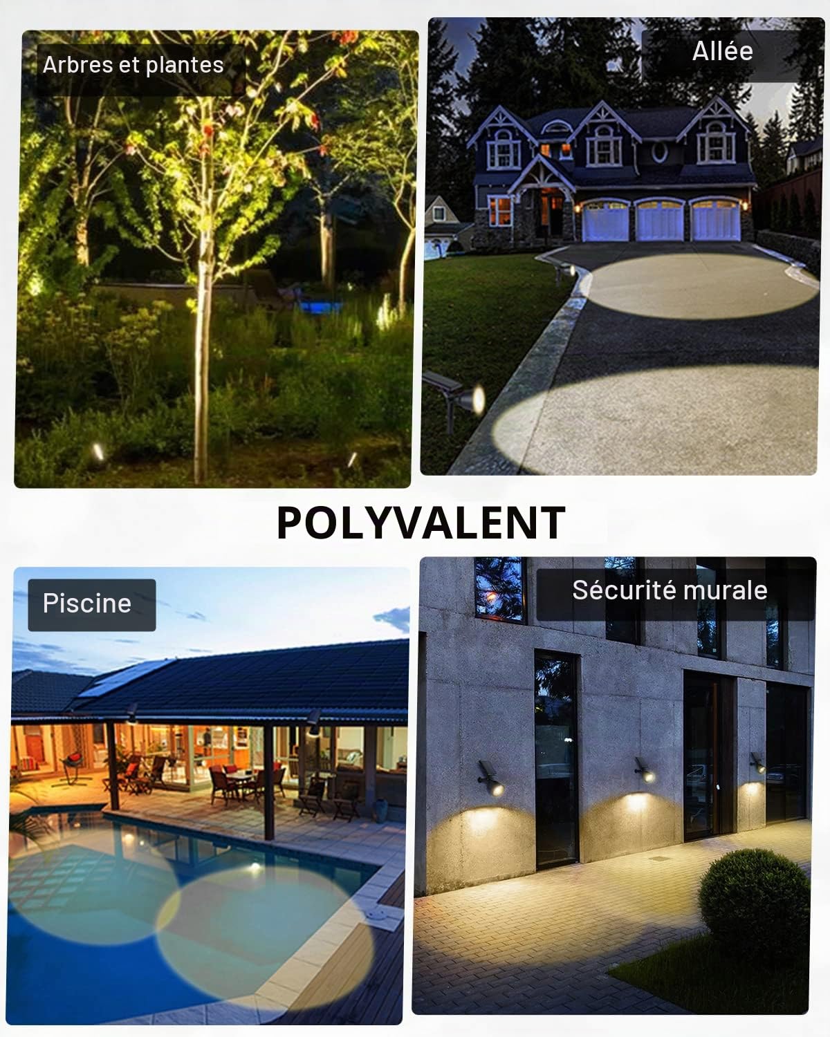 BLOOMWIN Spot Solaire Extérieur Jardin - Lot de 2 Projecteurs Lampes Solaires Extérieures Intérieures Étanche IP65, Éclairage Exterieur pour Arbres Plantes Décoration Jardin Pelouse Terrasse Patio