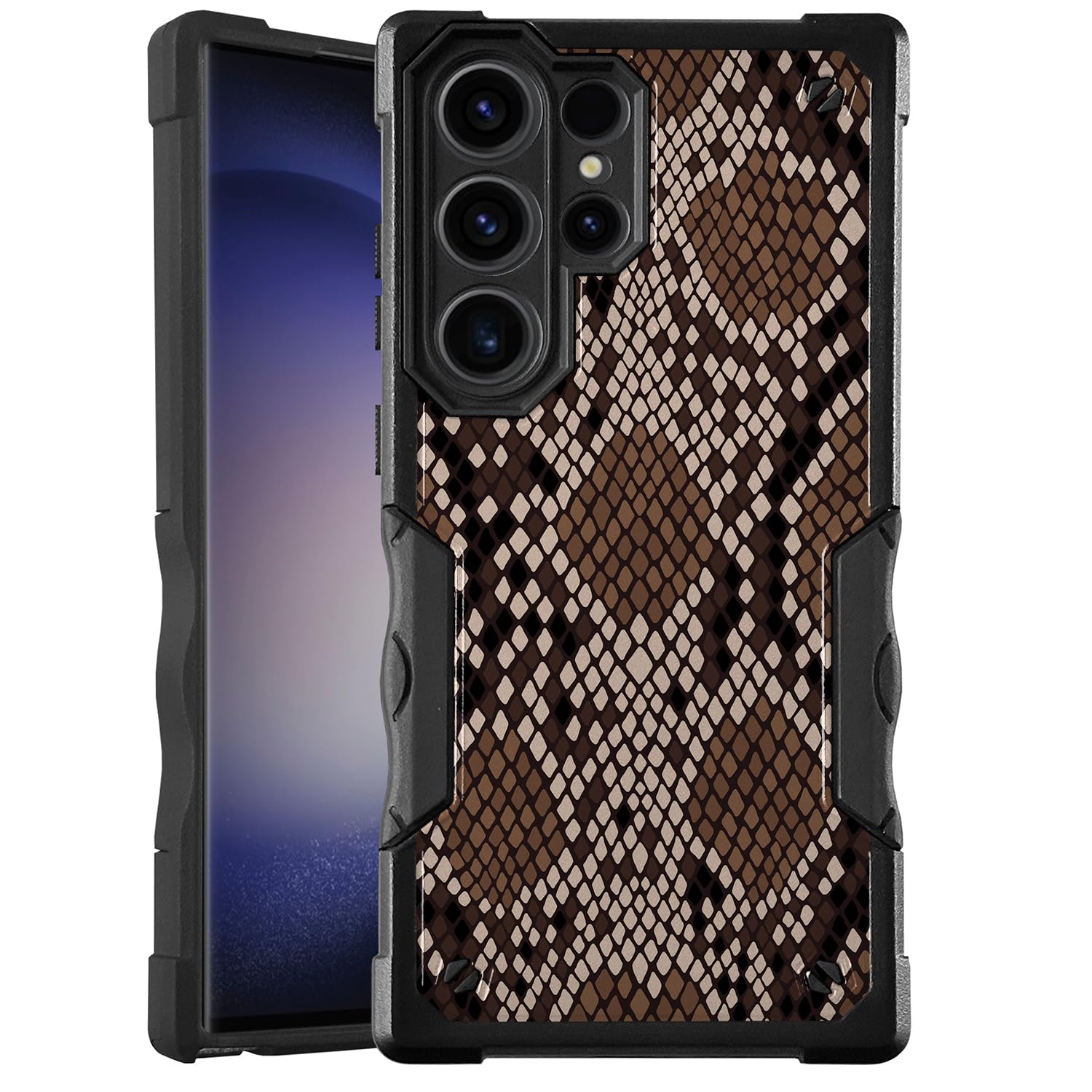 CasesOnDeck Case for Samsung Galaxy S25 Ultra/ S25 Ultra 5G Design Dual Layer Case - Snake Skin Print