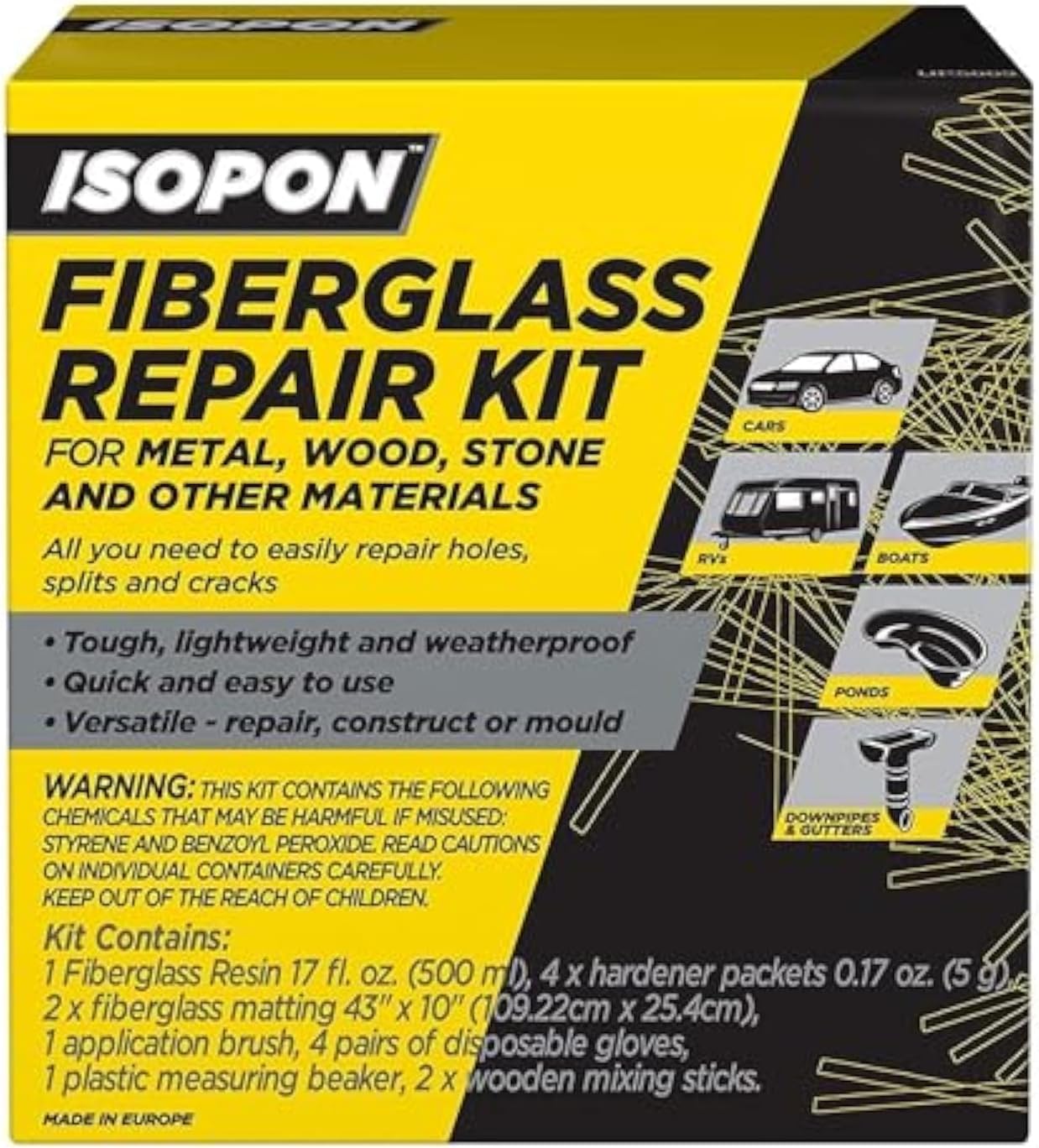 Isopon Fiberglass Repair Kit, Up5009