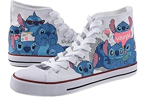 Zapatos de Stitch para Niña: Calzado Alto de Lienzo con Estampados Artesanales de Anime