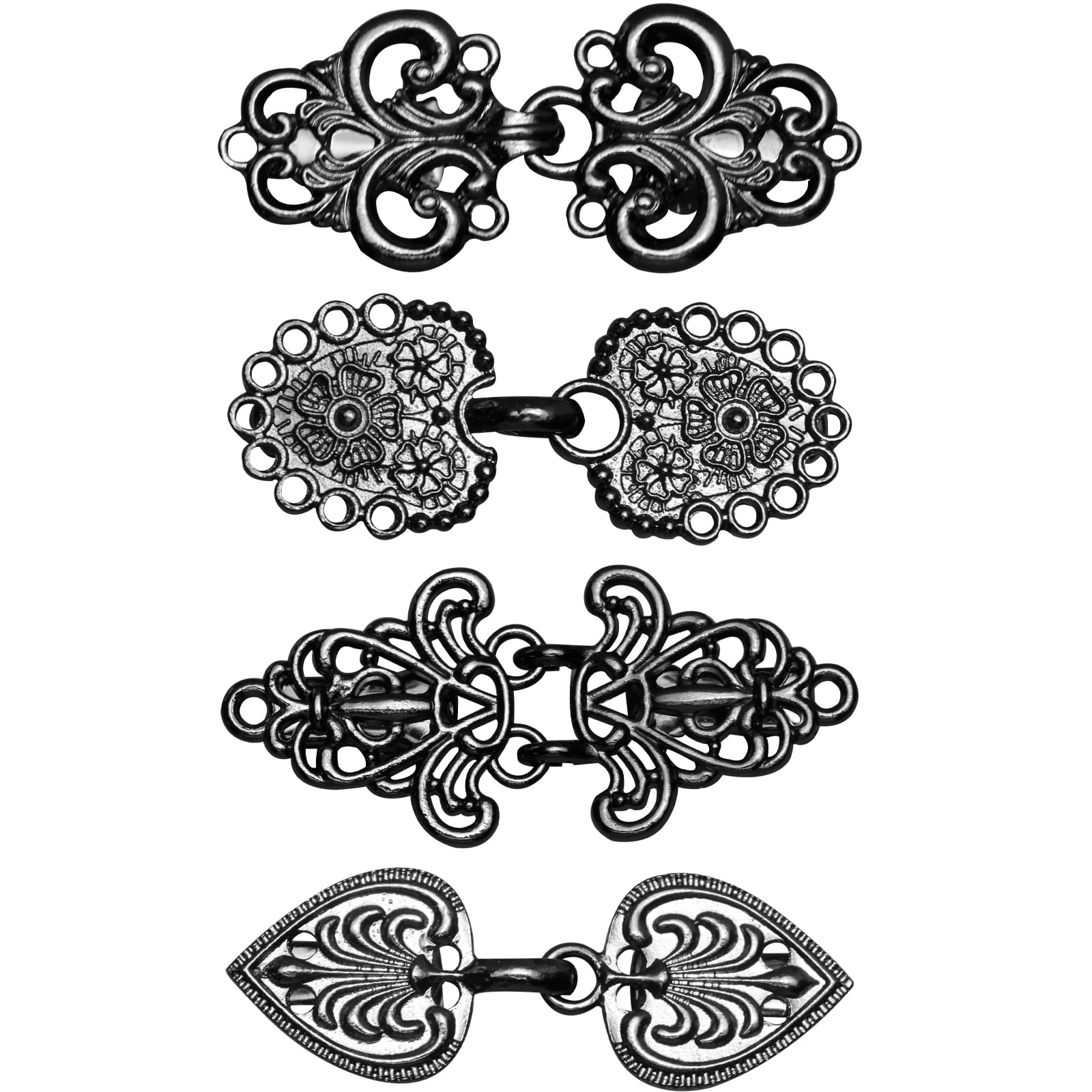 4 Pieces Vintage Sweater Clips, Sweater Clips for Cardigans to Hold Sweater Together, Shawl Collar Clasp Dress Shirt Brooch Clip&amp;Dress Clips Back Cinch