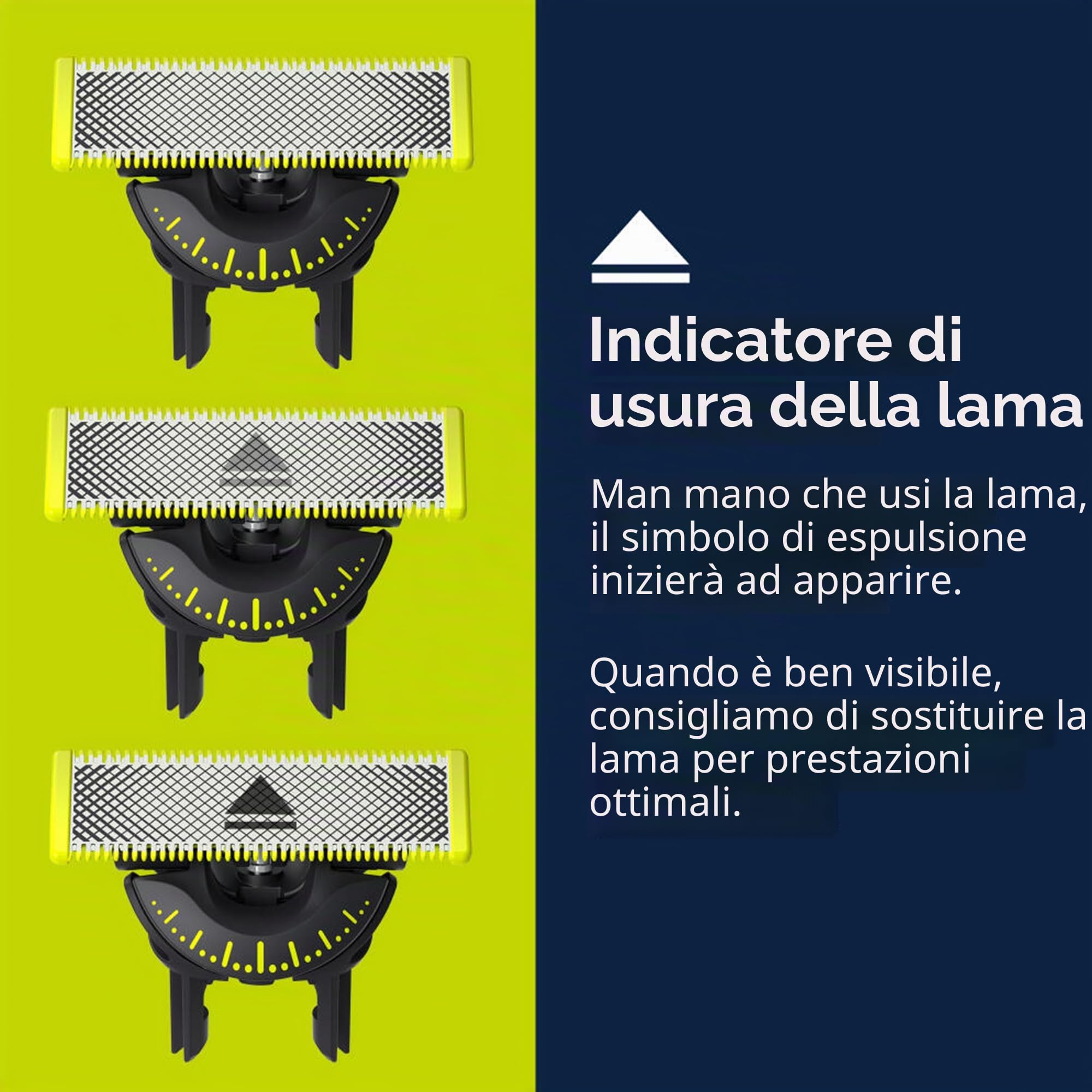 Philips Norelco OneBlade QP450/80 - Lame di ricambio originali per rasoio elettrico e trimmer OneBlade, in acciaio inox resistente, confezione da 5