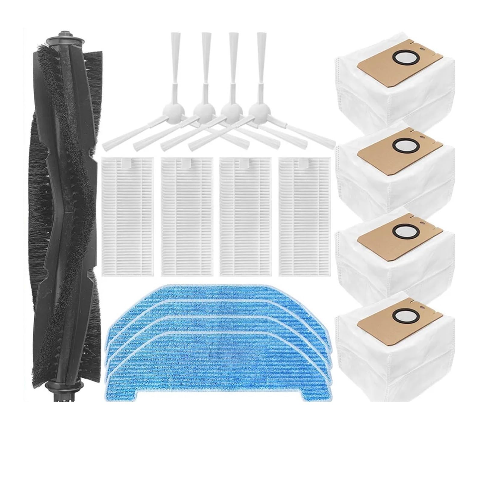 Juego completo de accesorios for robot de barrido. Compatible for robot aspirador Neabot NoMo Q11, RS0030W, cepillo lateral principal, filtro Hepa, fregona, bolsa de polvo, repuestos, accesorios ( Col