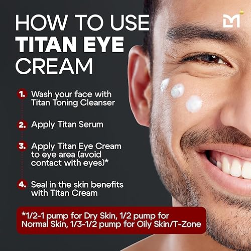 Miniatura 2 de Man Labs Titan - Crema de ojos antienvejecimiento para hombre, tratamiento para ojeras debajo de los ojos, tratamiento de bolsas de ojos para
