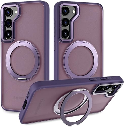 Tnarru Funda magnética giratoria de 360 para Samsung Galaxy S23 Plus compatible con Magsafe a prueba de arañazos de policarbonato duro translúcido