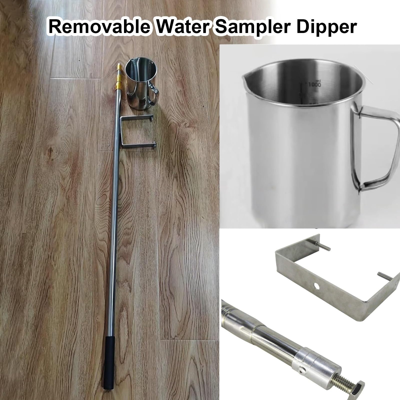 Muestreadores de laboratorio 500 Ml / 1000 Ml Set de Muestreo de Agua, Cazo Portátil/Cucharón para Muestras con Pico de Águila Graduado Y Mango Antideslizante, para Calidad del Agua(500ml Capacity,0.6