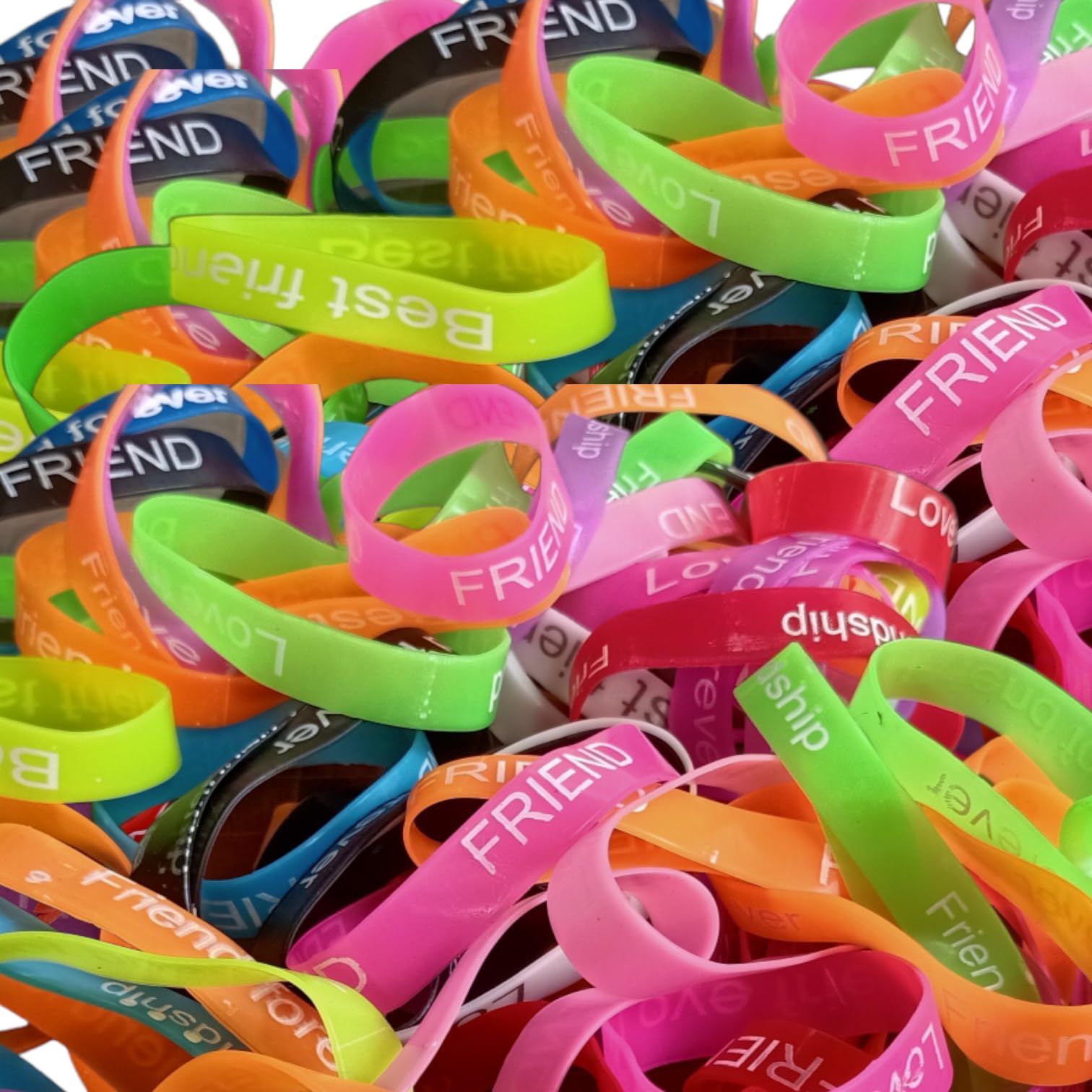 LITTLEMORE-INDIAN Free Size Rubber Friendship Band, Friendship day band, Fancy for Friendship Day Pack Multicolor Band for Girls and Boys Women men for all age SET OF 50 (Friend221)-picture-46