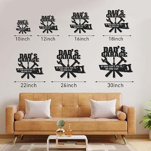 Miniatura 6 de Letreros de garaje personalizados para hombres, letrero de garaje para papá, letrero personalizado de metal para exteriores, decoración de cueva de