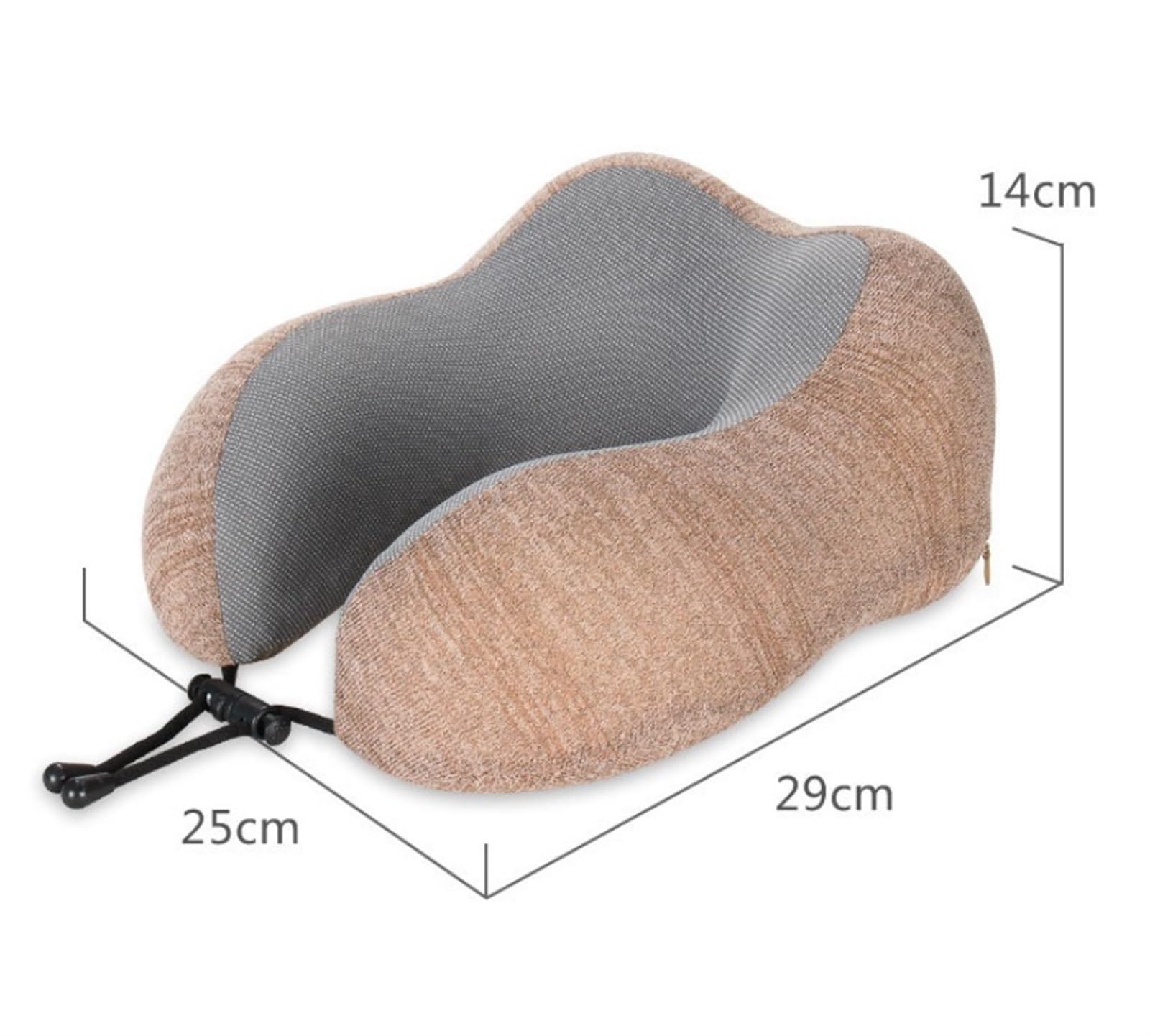 Poduszka Podróżna Poduszka Podróżna Z Pianki Memory Foam, Regulowana, Dzianinowa, Do Samolotu I Samochodu Poduszka na Kark(Black)