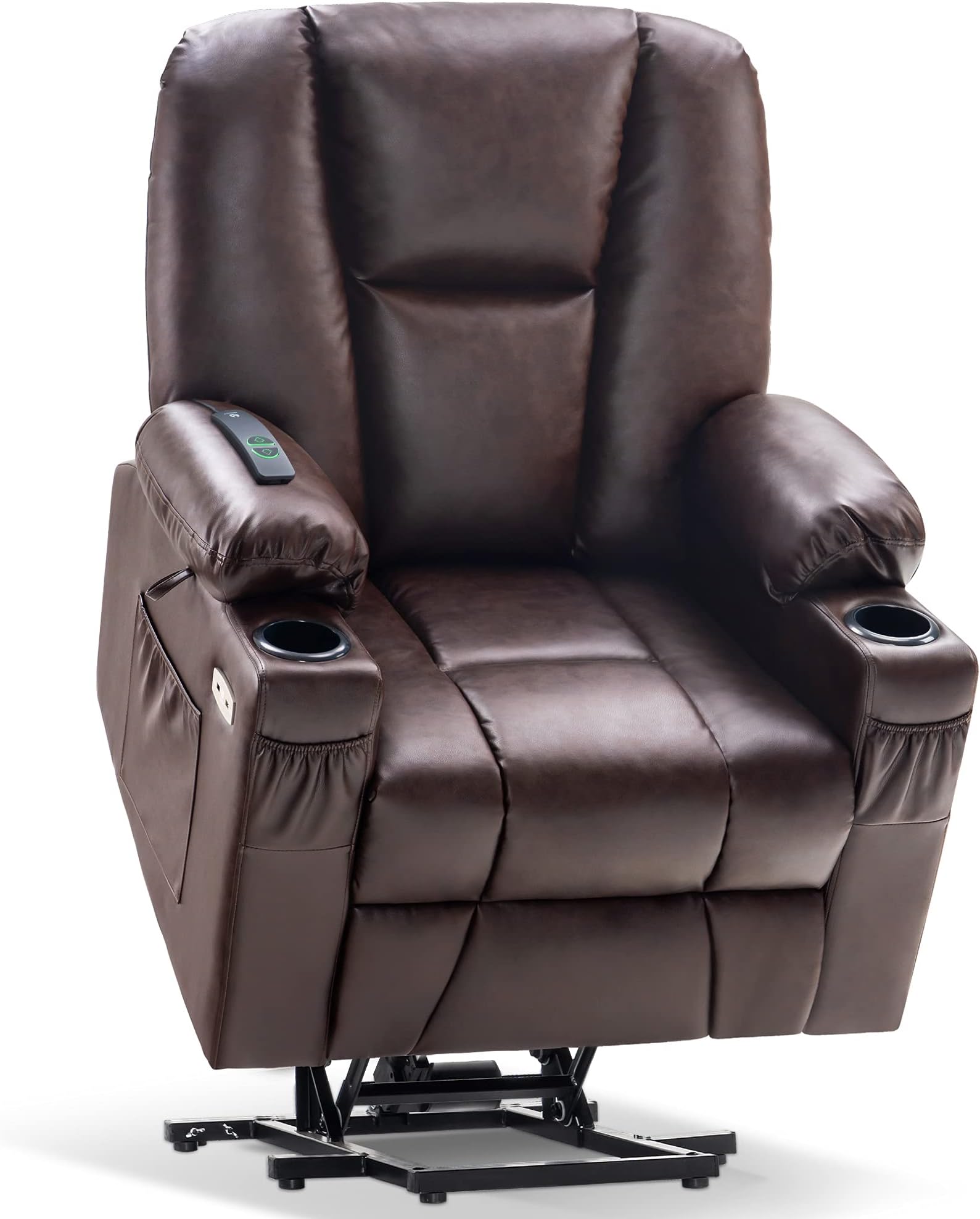 Domesis Renu Leather Power Lift Chair Recliner, Brown