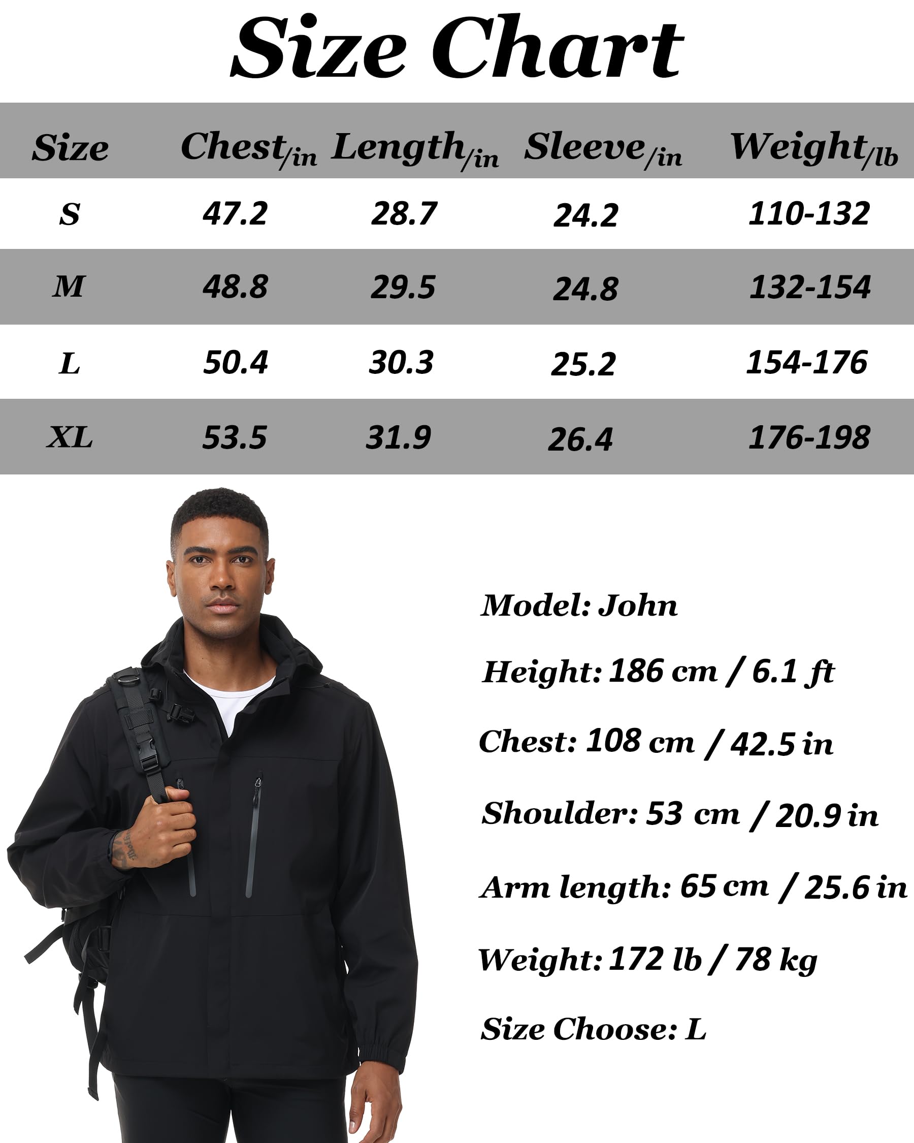 8000mm H2O Veste de Pluie Imperméable avec Capuche Amovible Respirant Coupe-Vent Mode Imperméable pour Golf Randonnée
