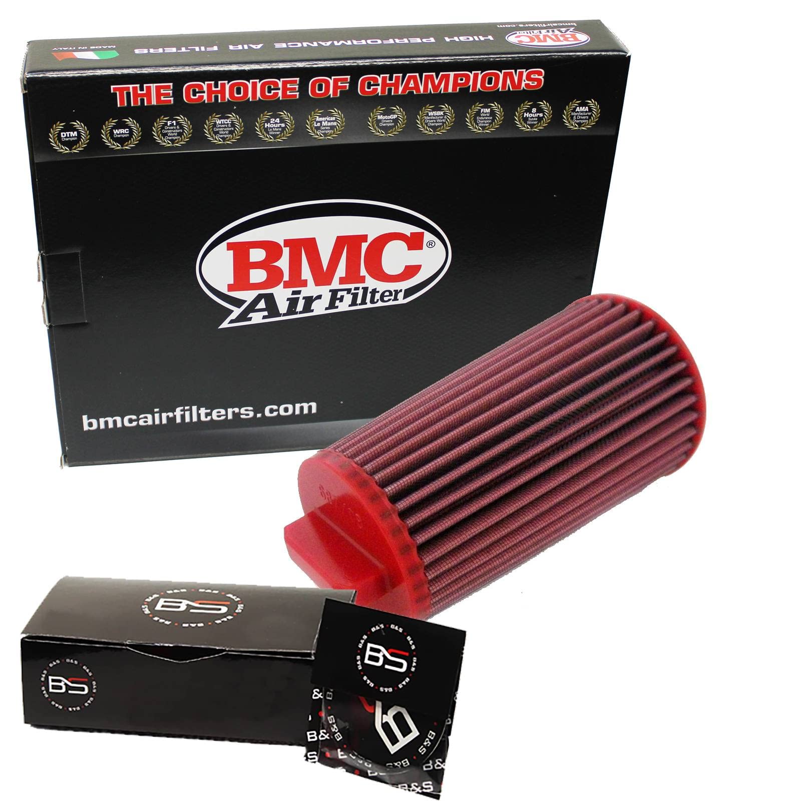B&S Kit Filtro Aria Sportivo Aspirazione Rigenerabile Lavabile FB687/08 con Profumatore Interni