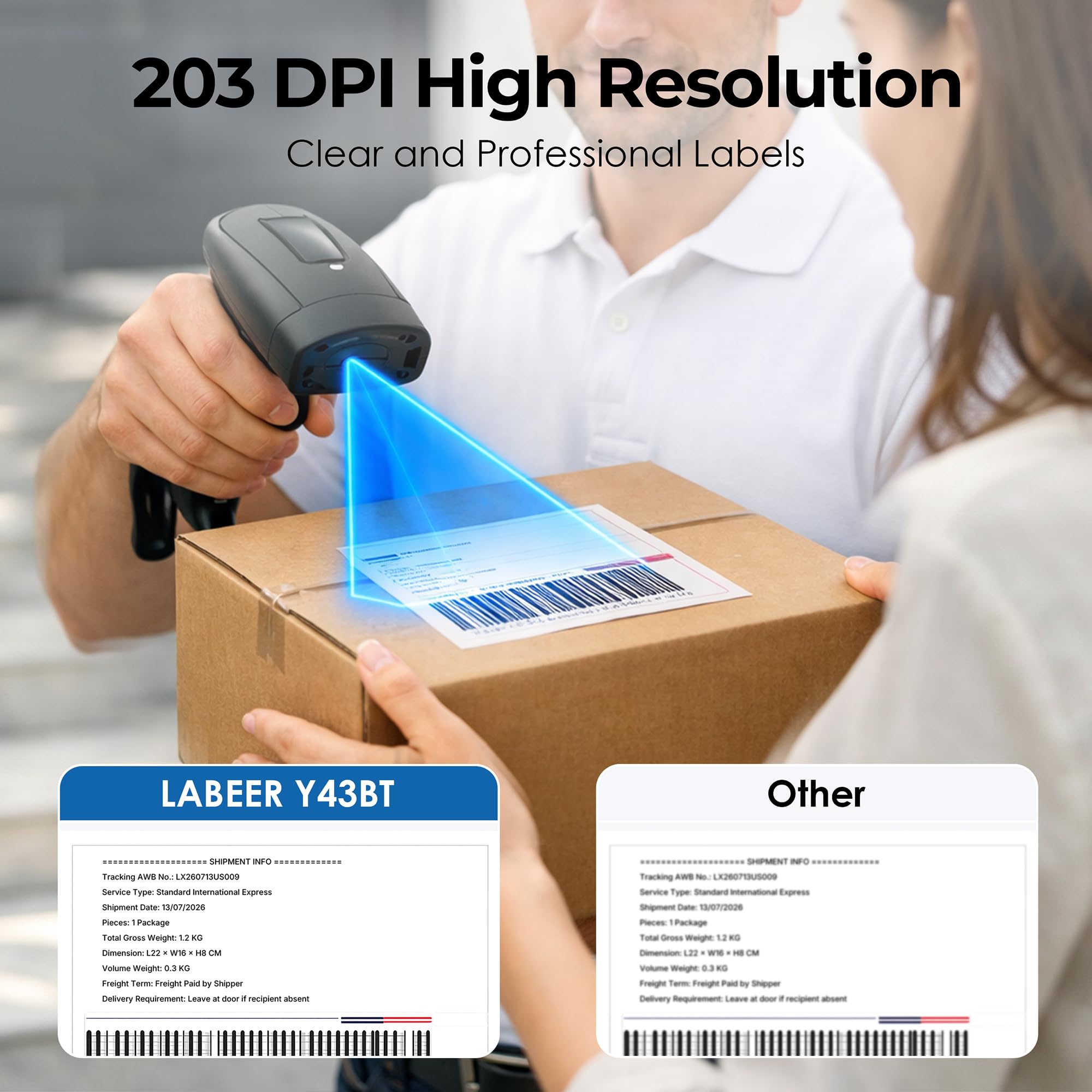 Labeer Bluetooth Thermo-Versand-Etikettendrucker, kabelloser 4x6-Drucker