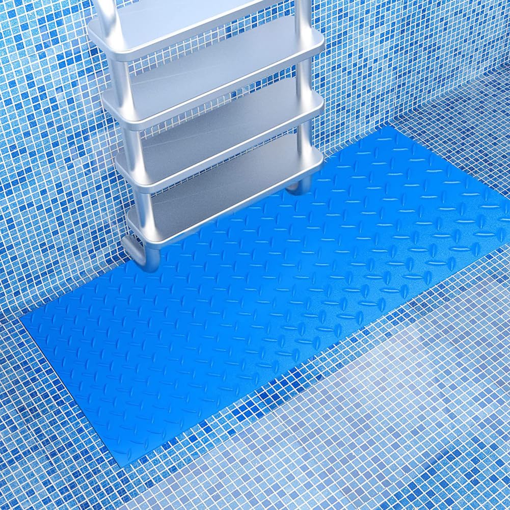 Protective Pool Ladder Pad,Safety & Stability Swimming Pool Ladder Mat,Texture Pad For In-ground Above Ground Pools With Non-Slip (blue,90 * 40cm)