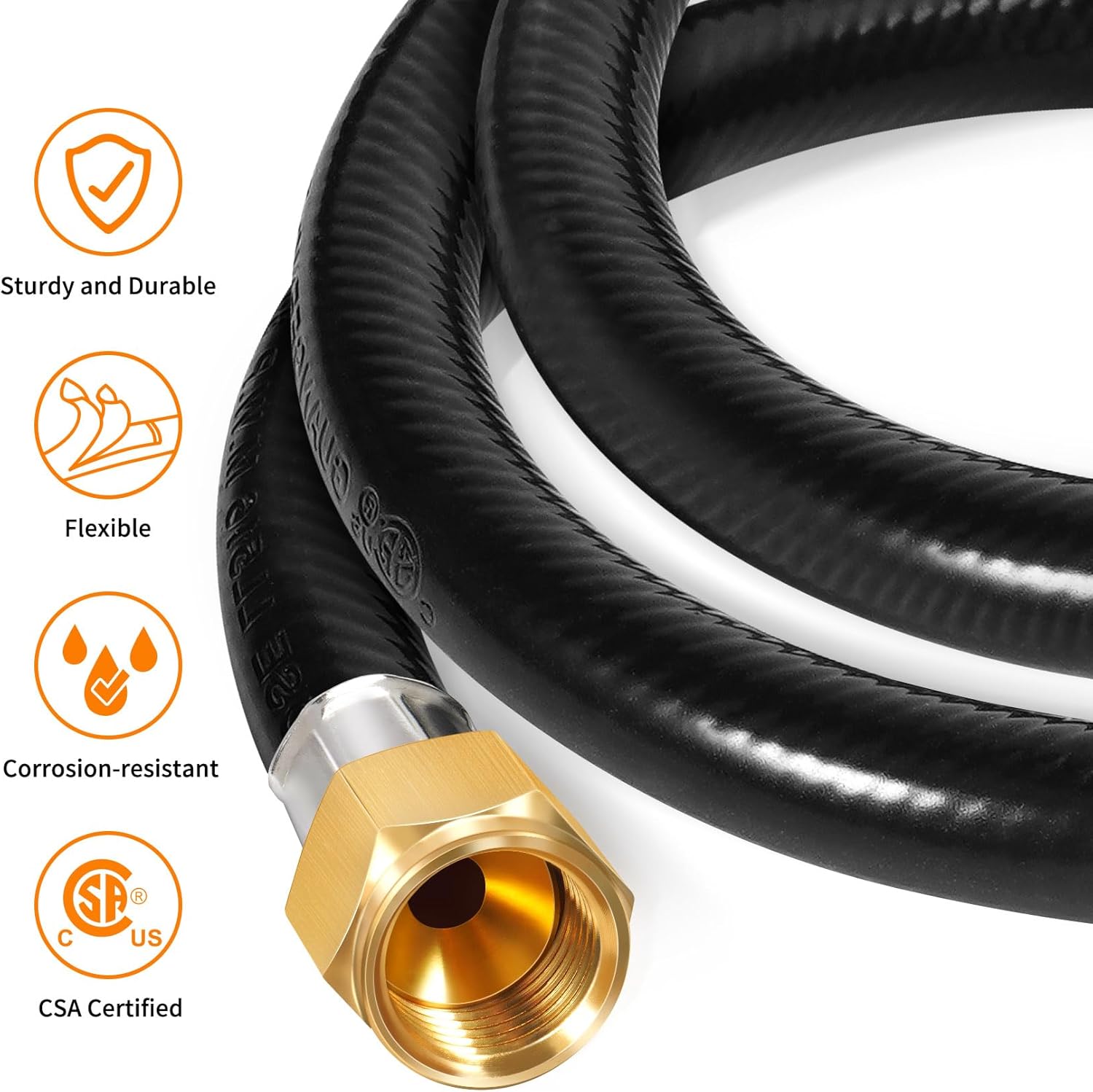 GasSaf 3 Feet Y Splitter Propane Regulator with Hose, 2 Hose Low Pressure Regulator Kit for Most LP Gas Grill, Heater, Camping Stove and Fire Pit Table