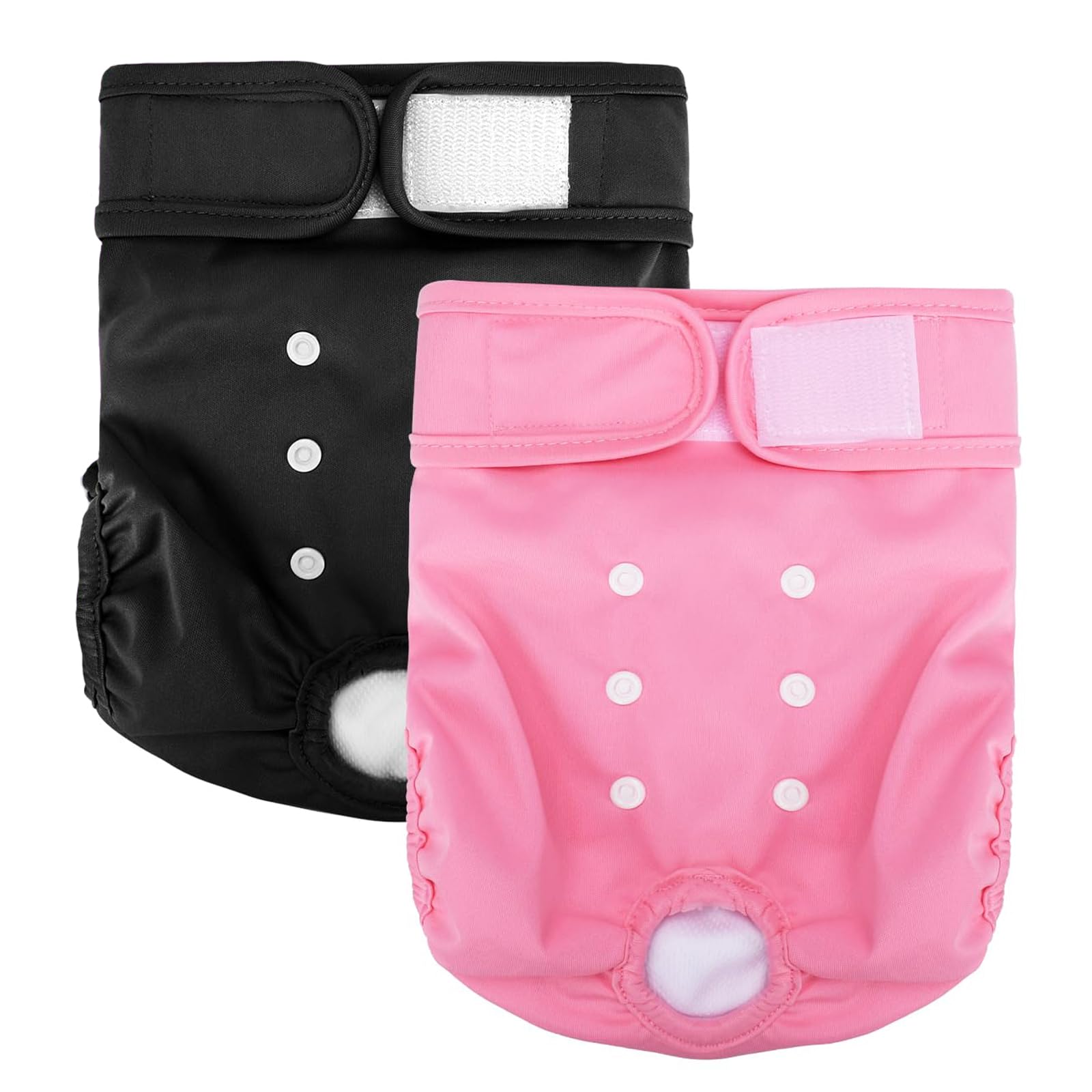 NAWOKEENY 2 Packs Reusable Dog Nappies, Absorbent Soft Breathable Washable Dog Diapers, Leak Proof Dog Nappies, Comfortable Eco-Friendly Pet Diapers Sanitary Panties for Various Types of Pet Dogs (M)