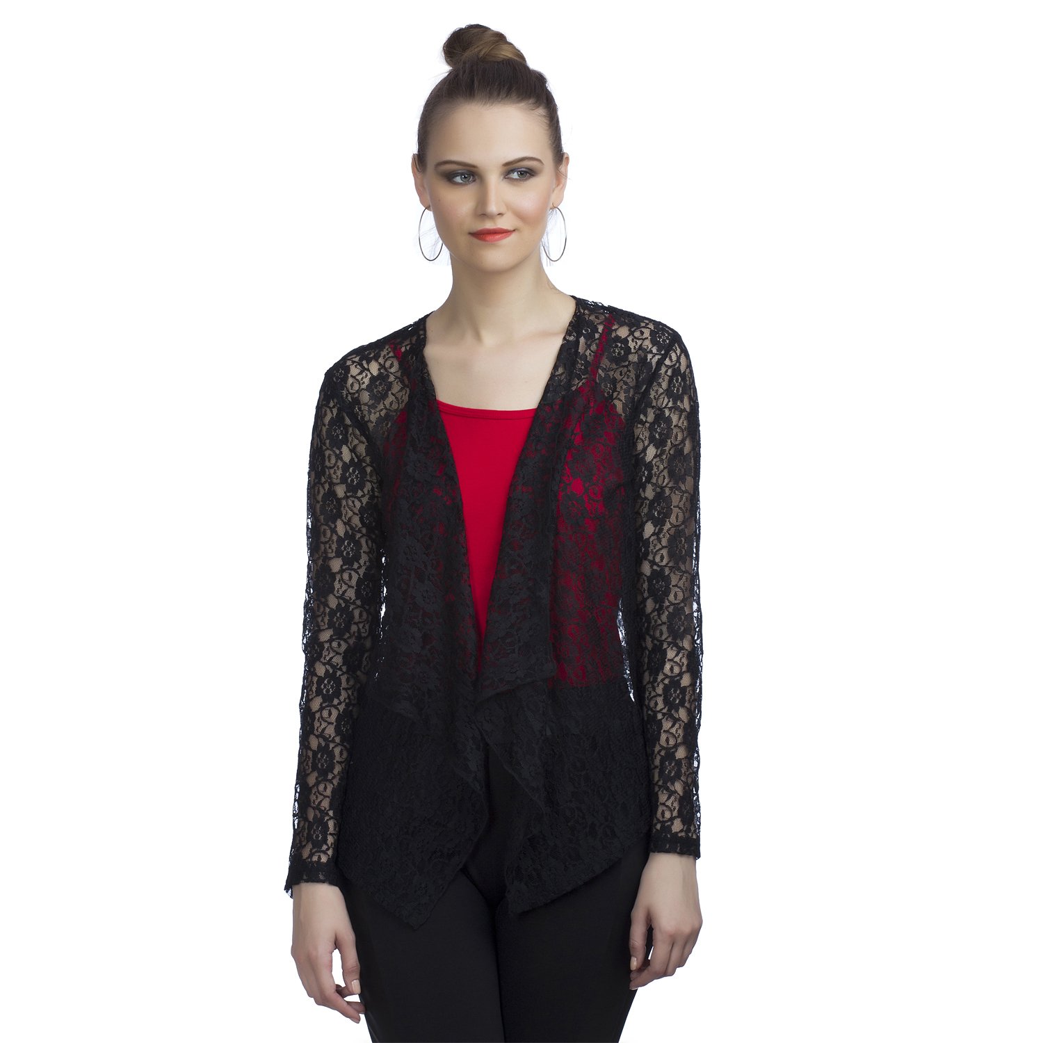 peptrends Women's Net Water Fall Design Shrug-picture-1