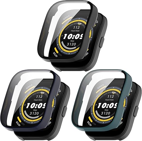 BabyValley Protector de pantalla de 3 piezas compatible con Amazfit Bip 5 Smartwatch Accessories Covers Resistente a los arañazos Protector de
