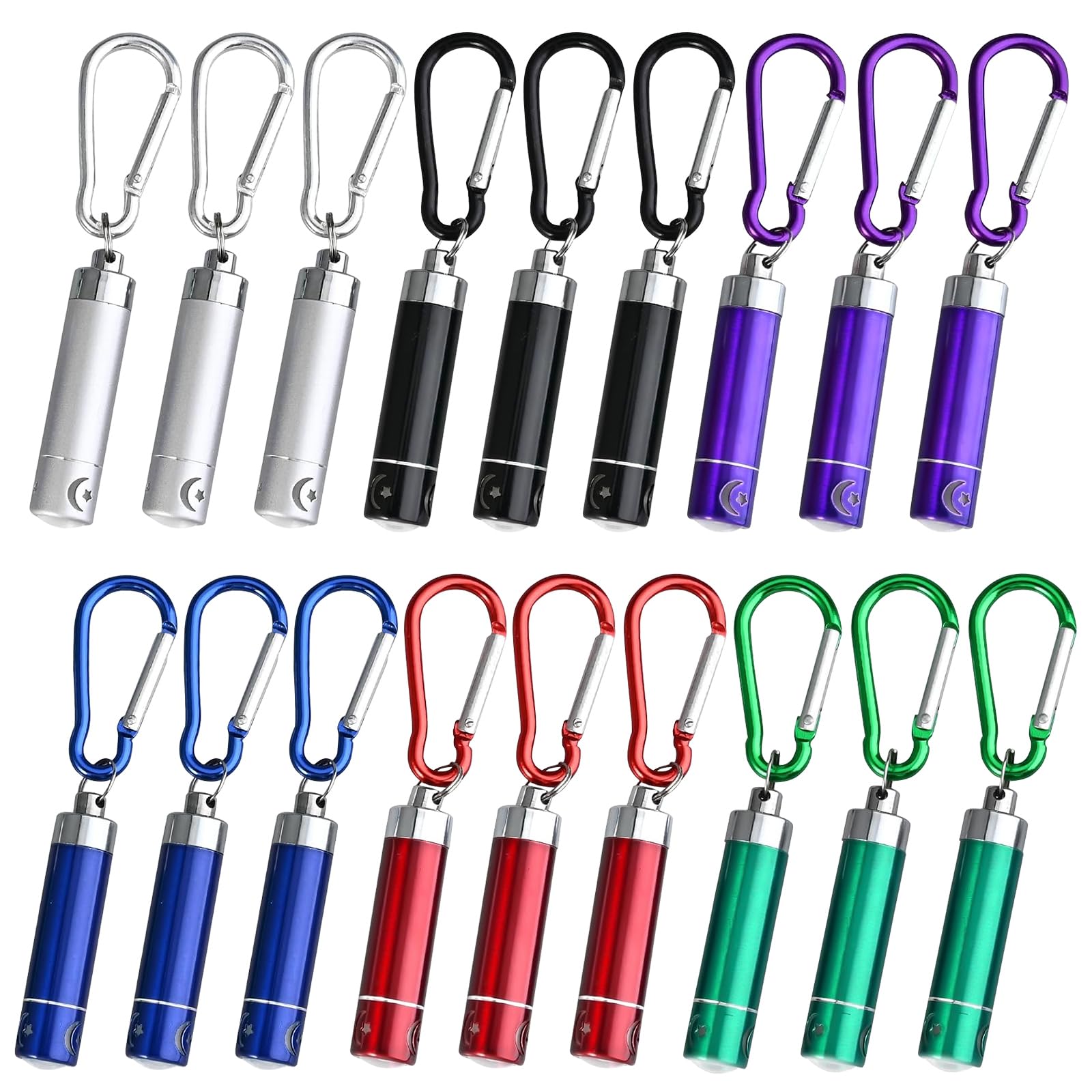 NEOVSUNY Pack of 18 Mini Torch Key Fob Children Coloured Aluminium Keyring Torch Suitable for Children's Birthday Party Favours-image-12