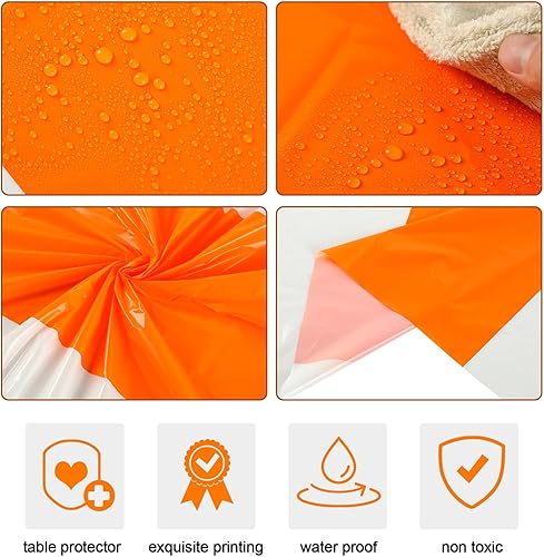 Miniatura 10 de Oudain 3 manteles desechables de plástico de 54 x 108 pulgadas, para mesas rectangulares, impermeables, para baby shower, boda, cumpleaños,