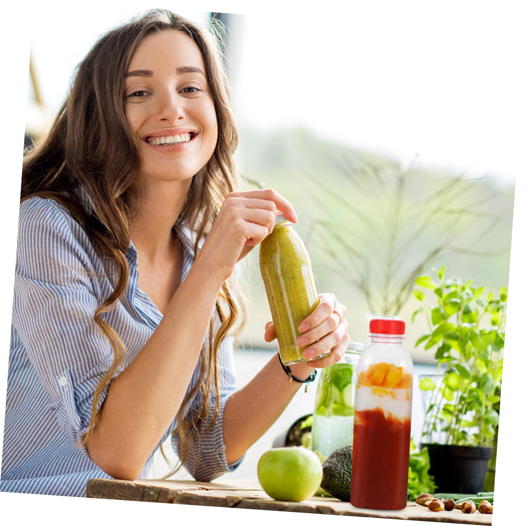 JECOMPRIS 10pcs Drink Bottle Clear Water Bottles Mini Water Bottles Milk Bottles Containers Smoothie Bottle Empty Juice Bottles Pet Water with Lids Milk Jug Pet Plastic