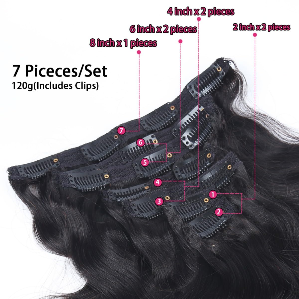 Unipearl 100% Remy Human Hair Clip in Extensions - Image 3