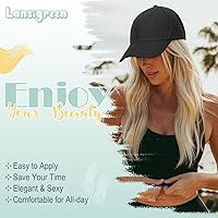 Vista 6 de Peluca de gorra de béisbol para mujer, gorra de béisbol con extensiones de cabello, gorra ajustable adjunta de 24 pulgadas de largo, ondulada