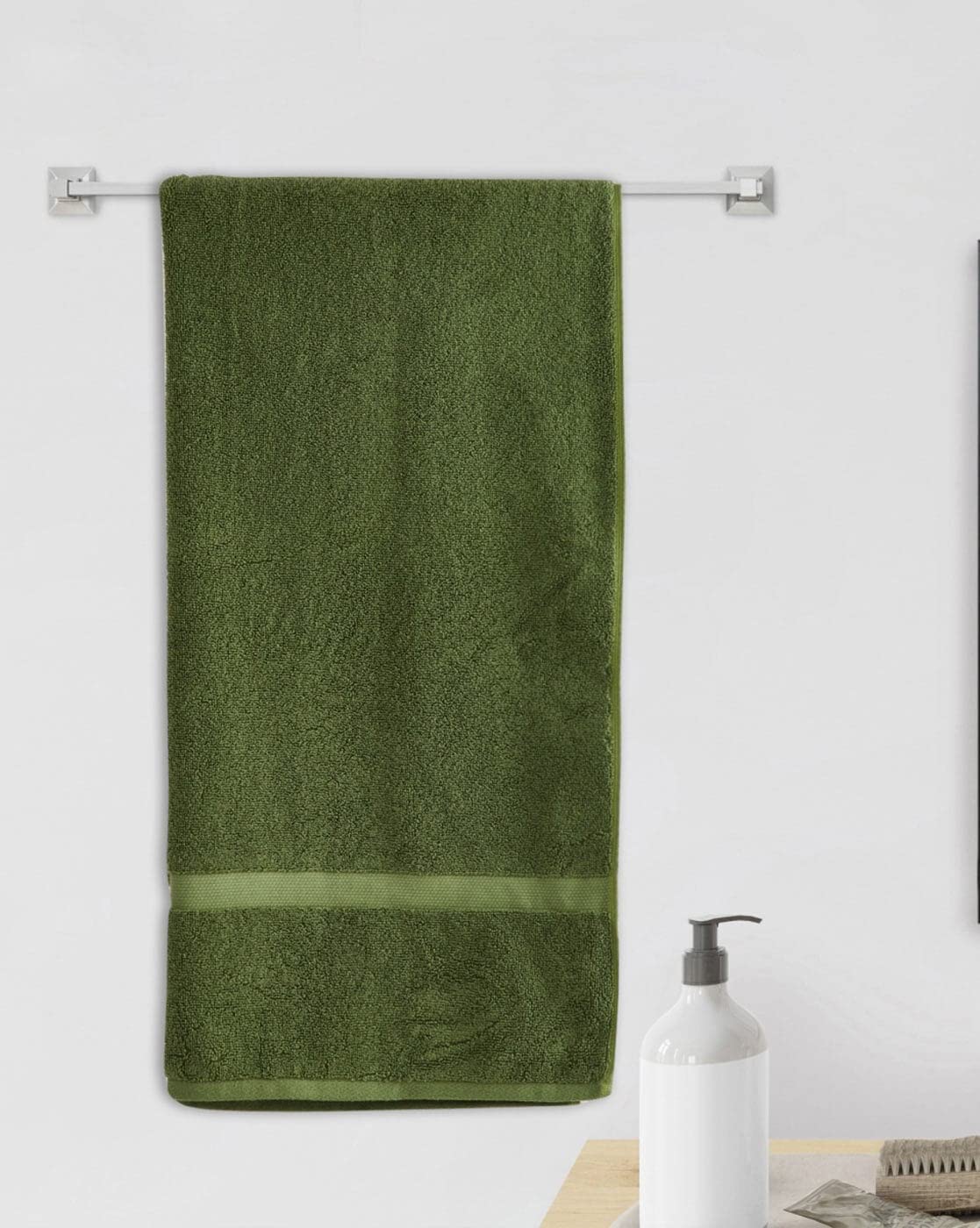 Toro Blu Large Size Bath Towel 500 GSM for Men & Women,Set of 2,140x70cm (Green)