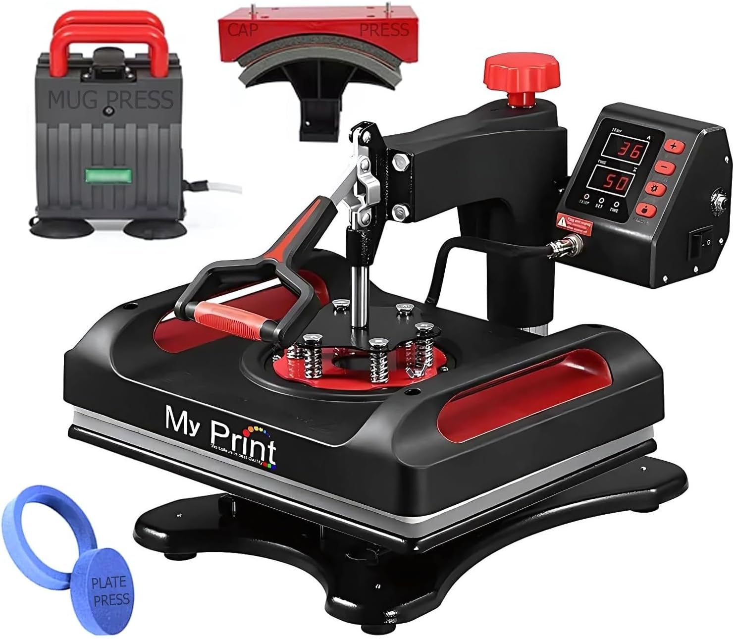 - MY PRINT | DTF PRINTING | With Double Heating Tube | NEW Model | Heat Press 5 in 1 Digital Multi Functional Sublimation, Vinyl Printing Machine for T-Shirts, Mug, Plate Heat Press Machine 12x15 Inch |